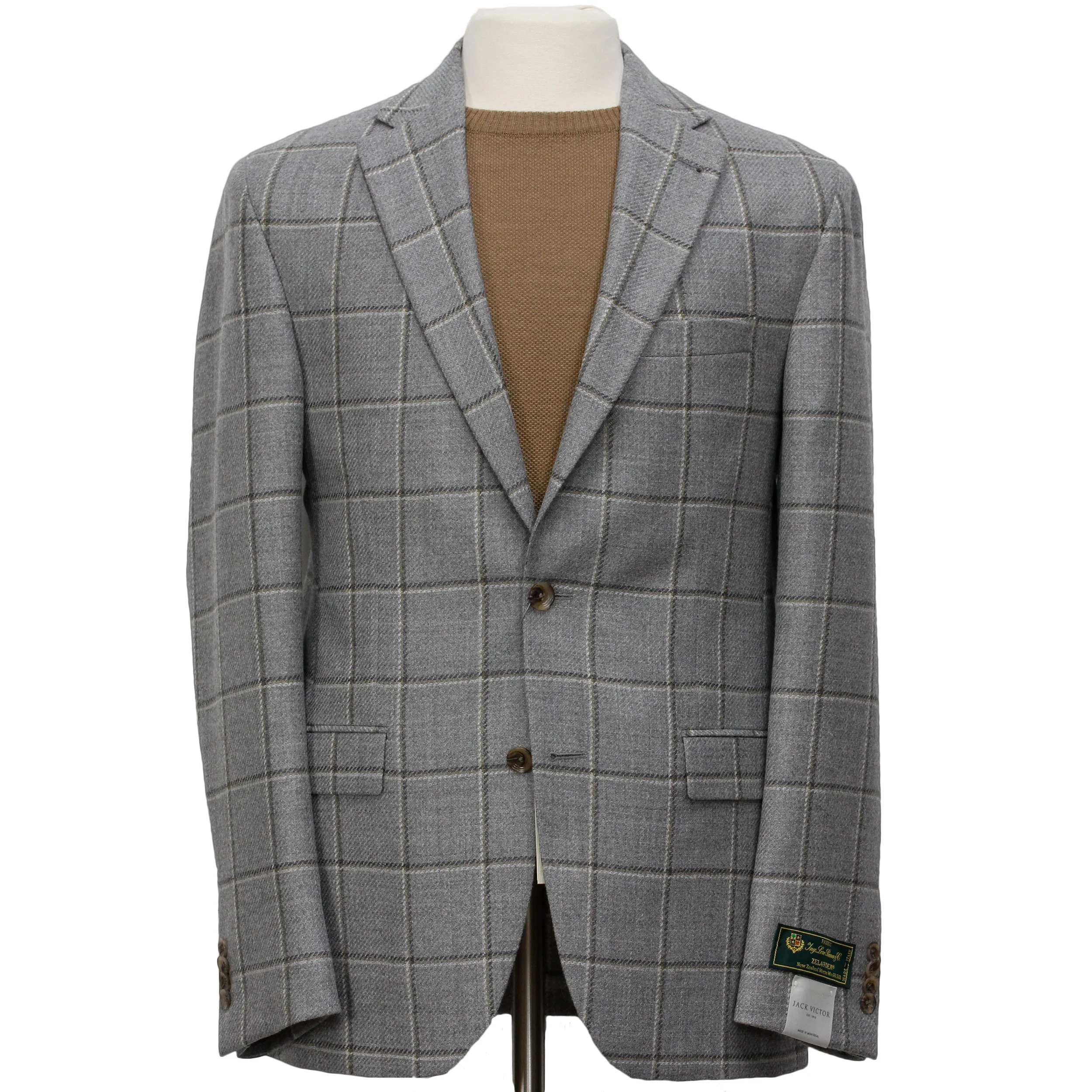 Gray Check Unconstructed Midland Contemporary Fit Sport Jacket - Jack Victor - Image 4