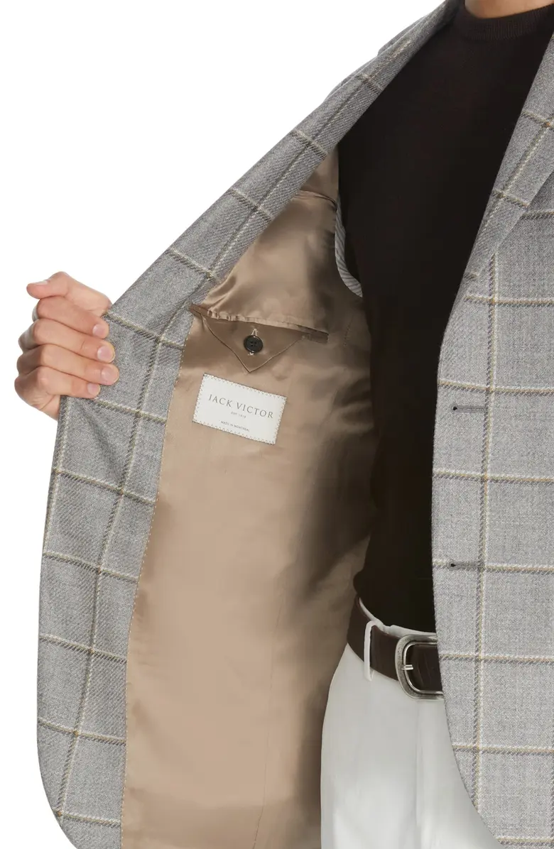 Gray Check Unconstructed Midland Contemporary Fit Sport Jacket - Jack Victor - Image 7