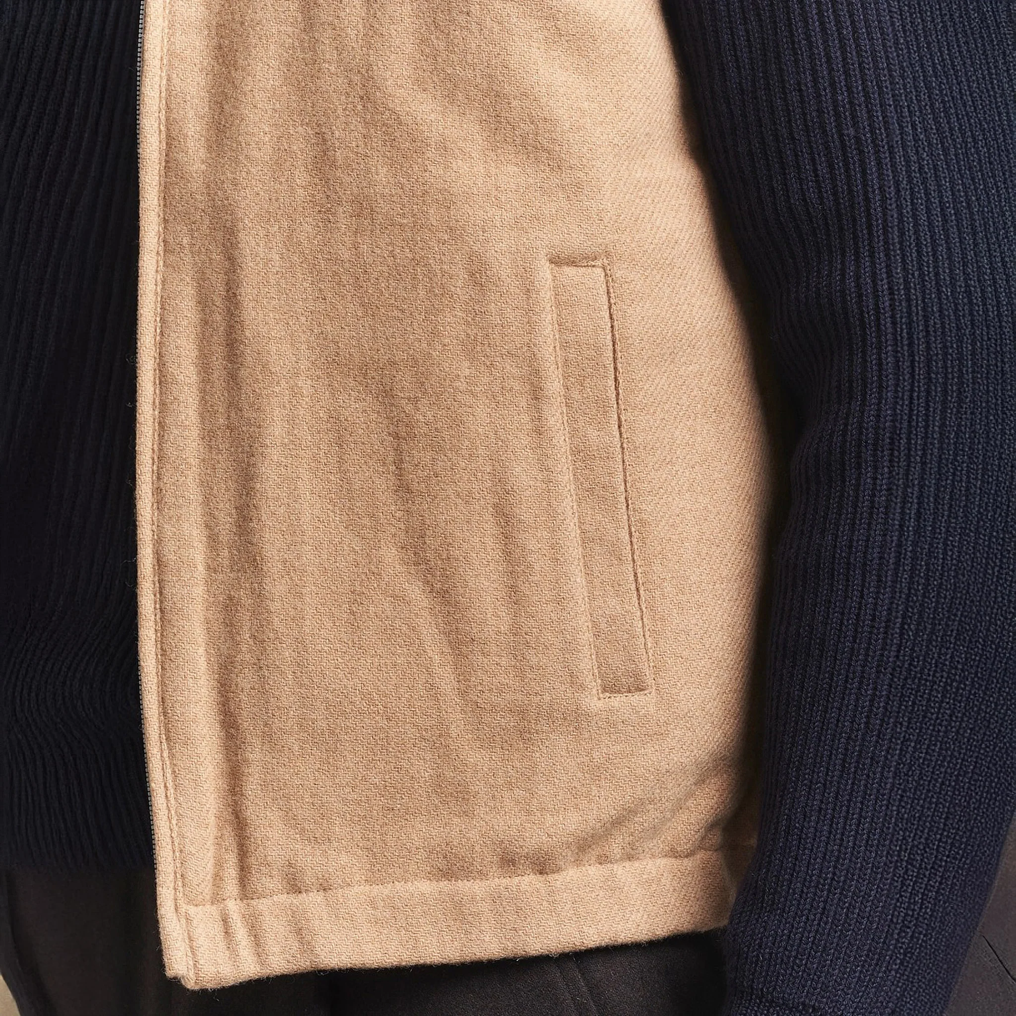 Beige/Oatmeal Reversible Wool Full Zip Vest - Stenströms - Image 12
