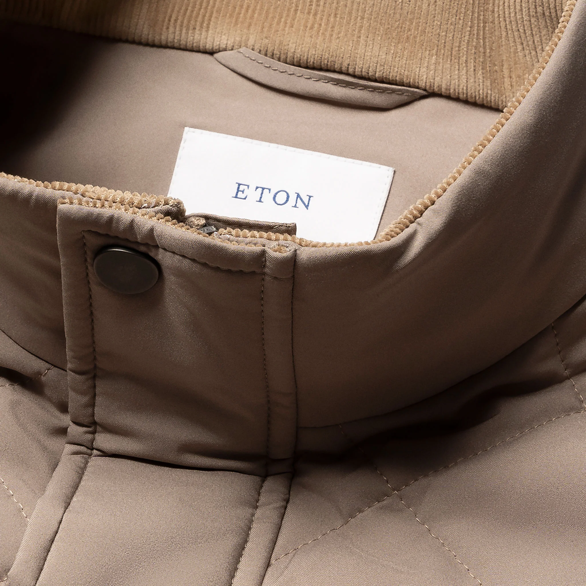 Beige Quilted Shell Water-Repellent Vest - ETON - Image 6