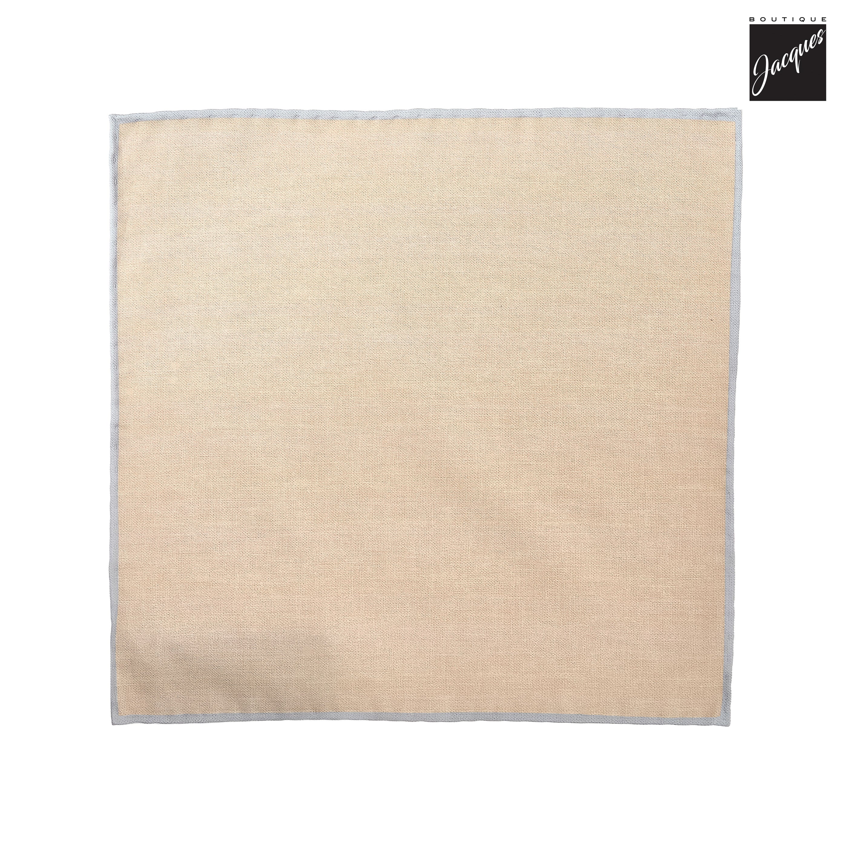 Beige Silk-Cotton Solid Reversible Hankie - Paolo Albizzati - Image 2
