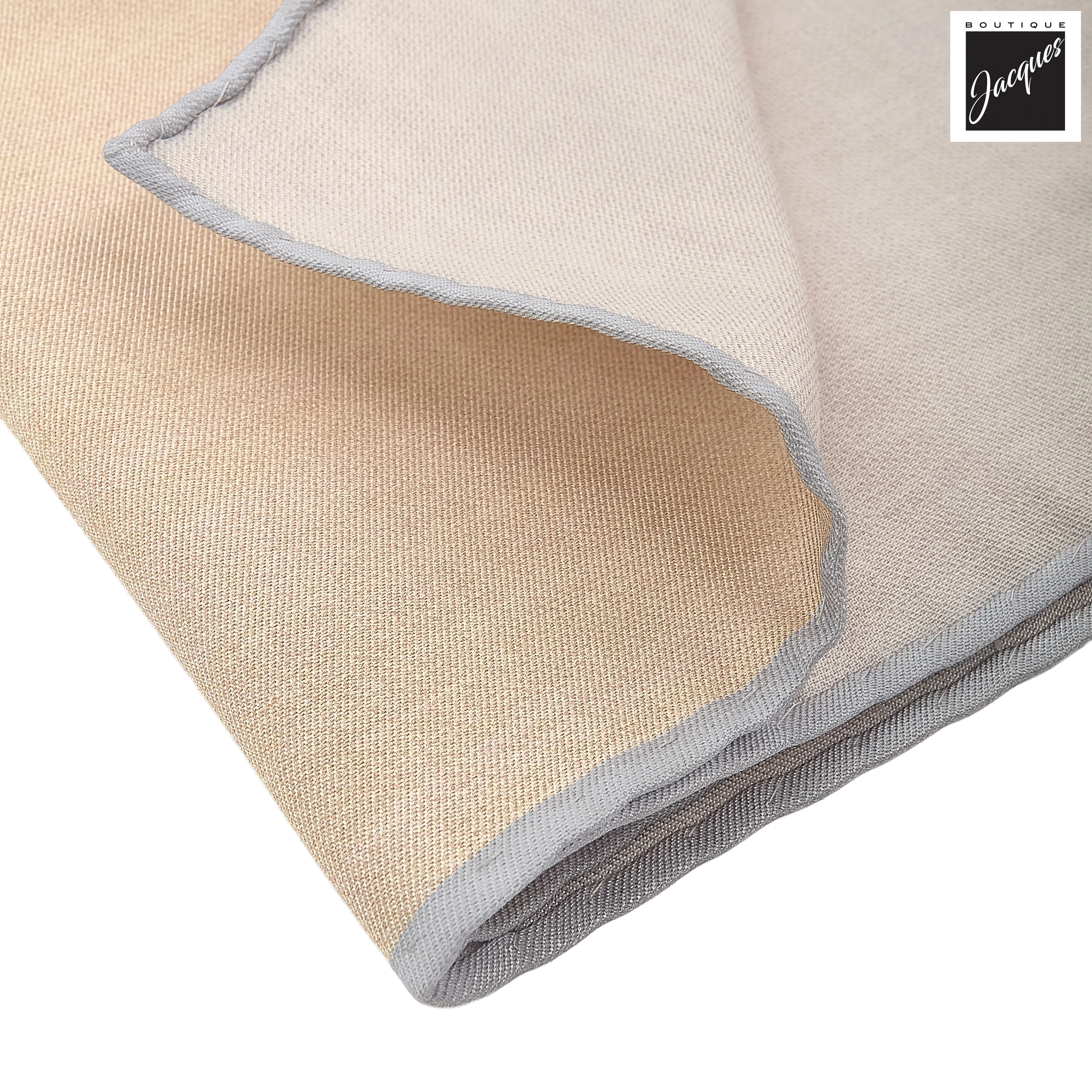 Beige Silk-Cotton Solid Reversible Hankie - Paolo Albizzati - Image 3
