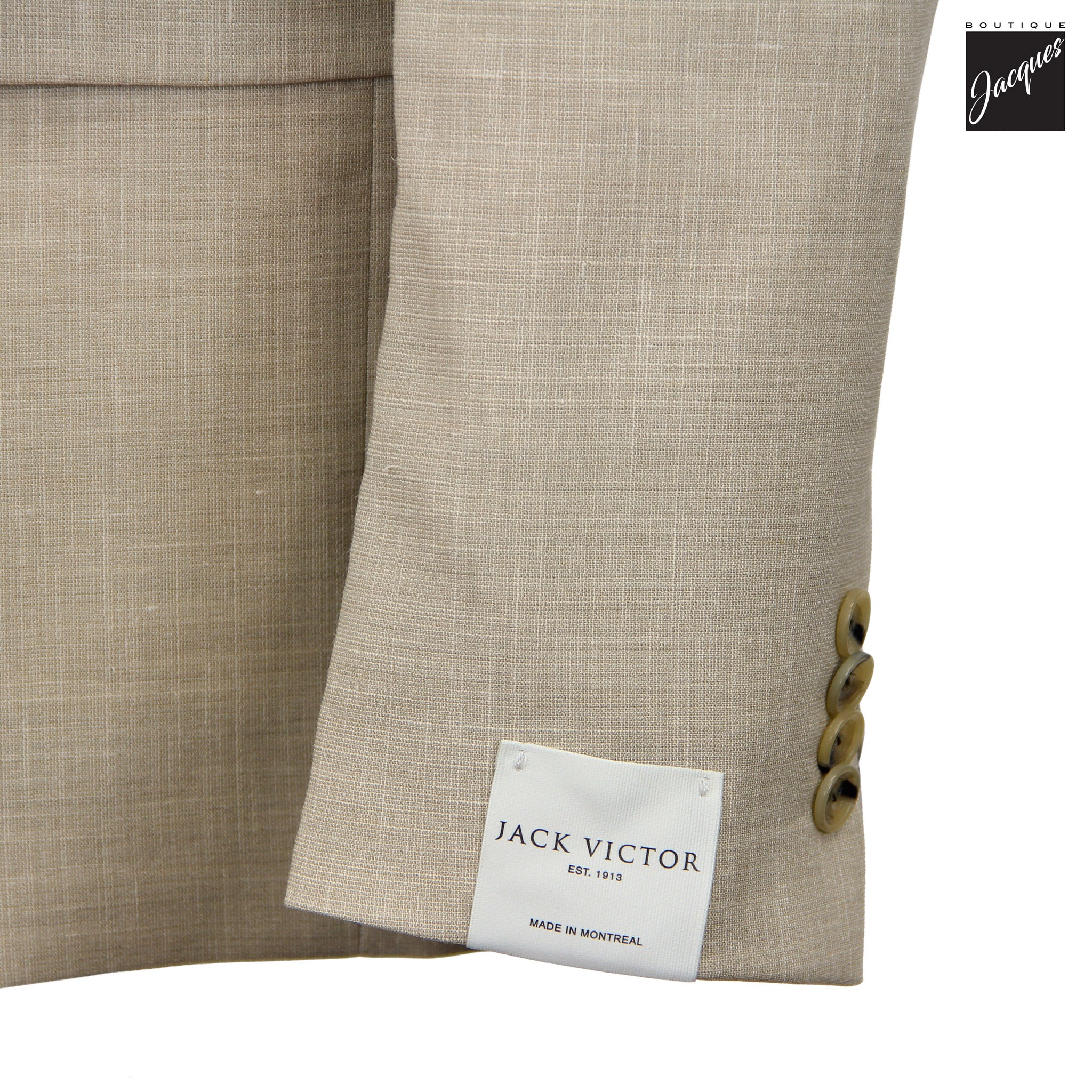 Beige Wool/Silk/Linen Stretch Esprit Modern Fit Suit - Jack Victor - Image 4