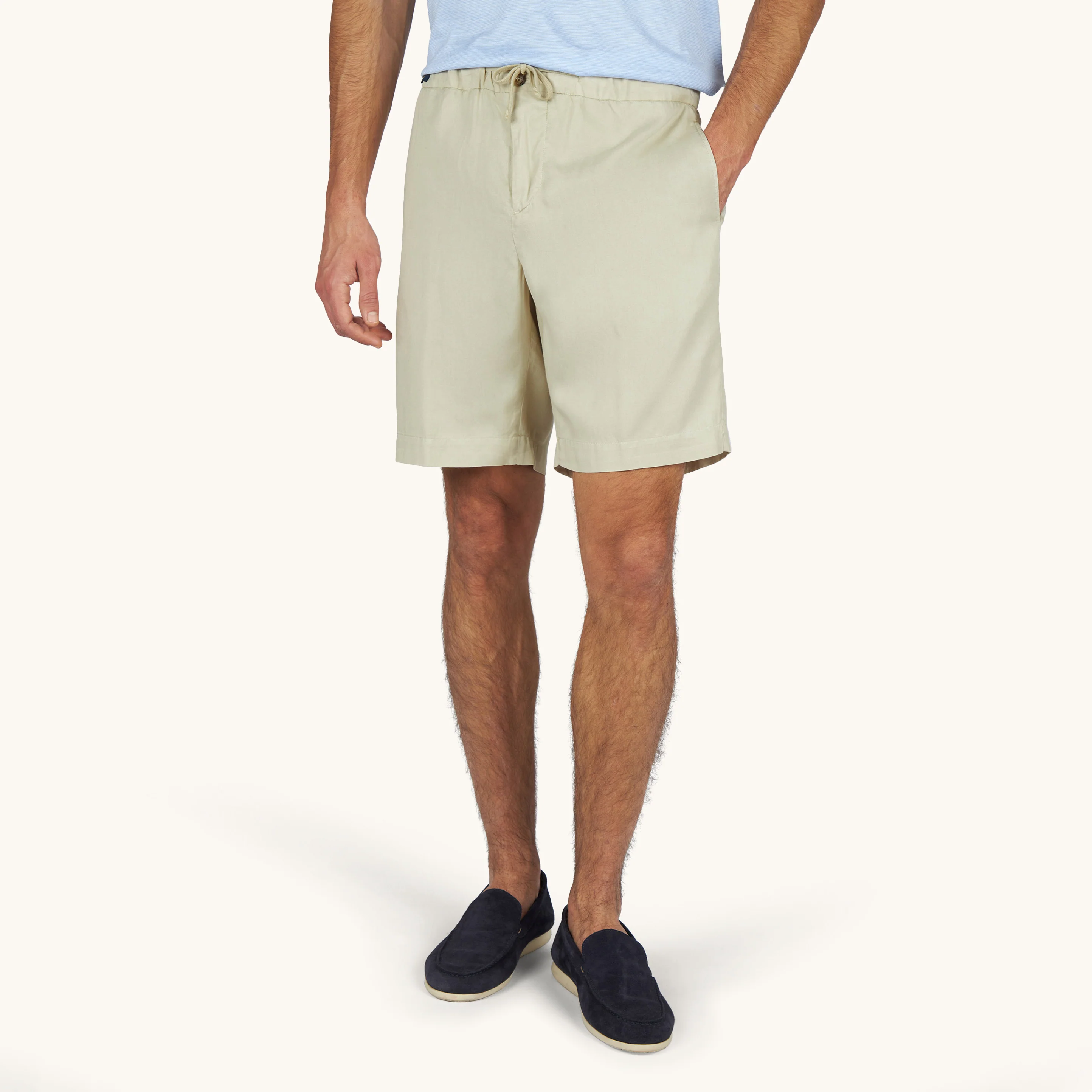 Beige XSoft Garment-Dyed Lyocell Bermuda Shorts w/ Drawstring - Paul & Shark