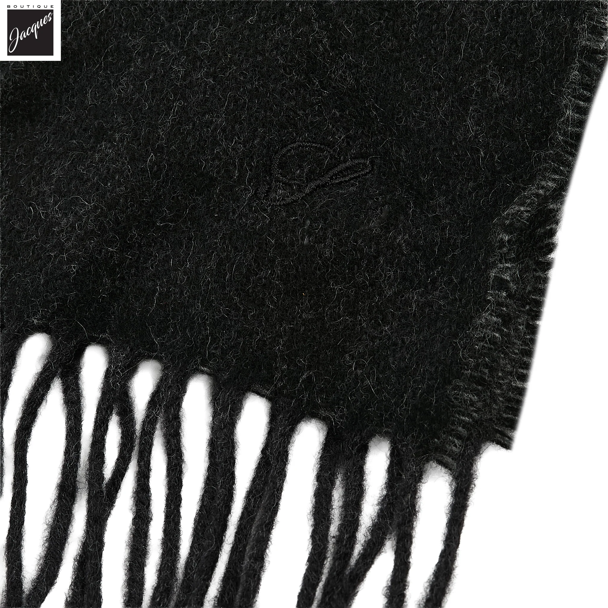 Black & Charcoal Reversible Cashmere-Wool Scarf - Stenströms - Image 3
