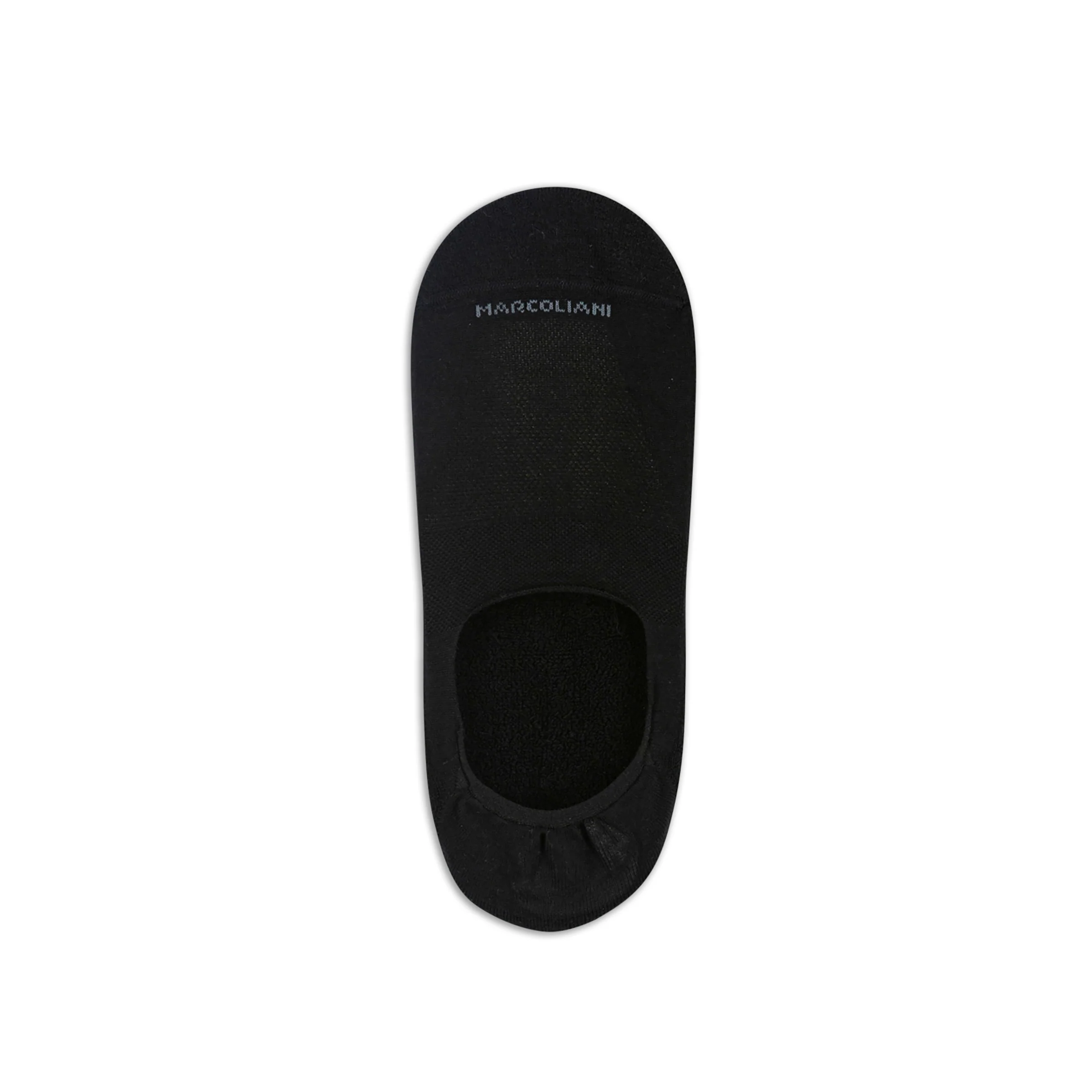 Black Invisible Touch Micro-Cushion No-Show Socks - Marcoliani - Image 2