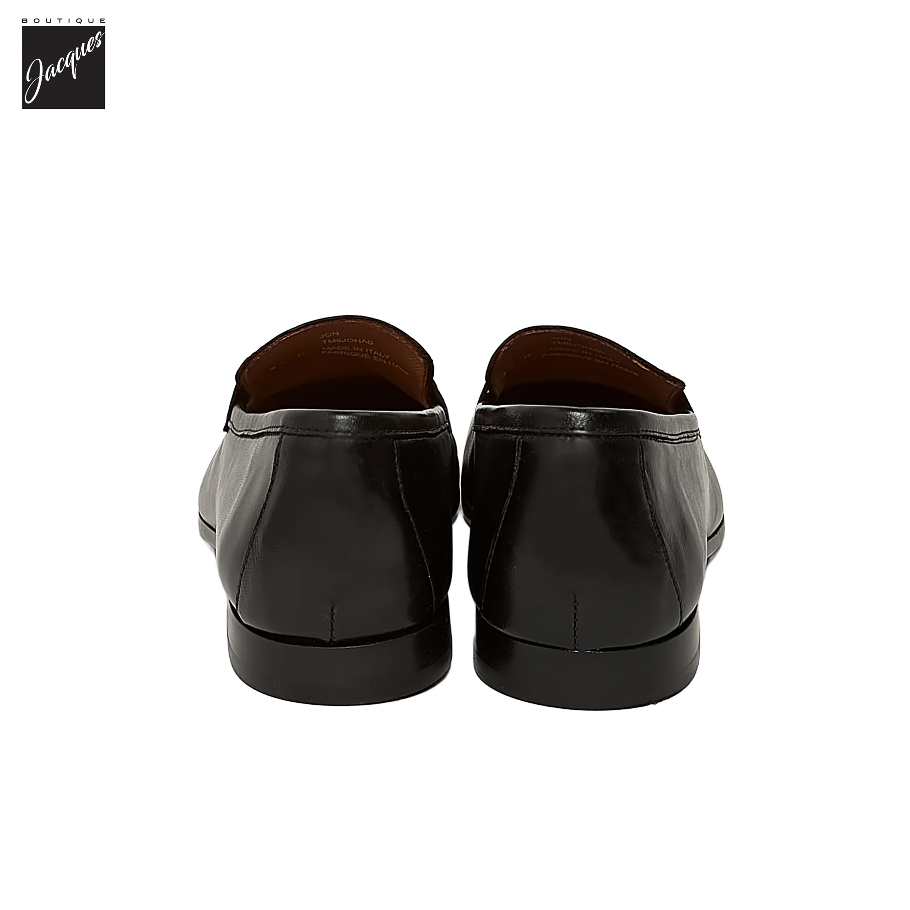 Black Smooth Leather Water-Resistant Jon Penny Loafers - AQUATALIA - Image 4