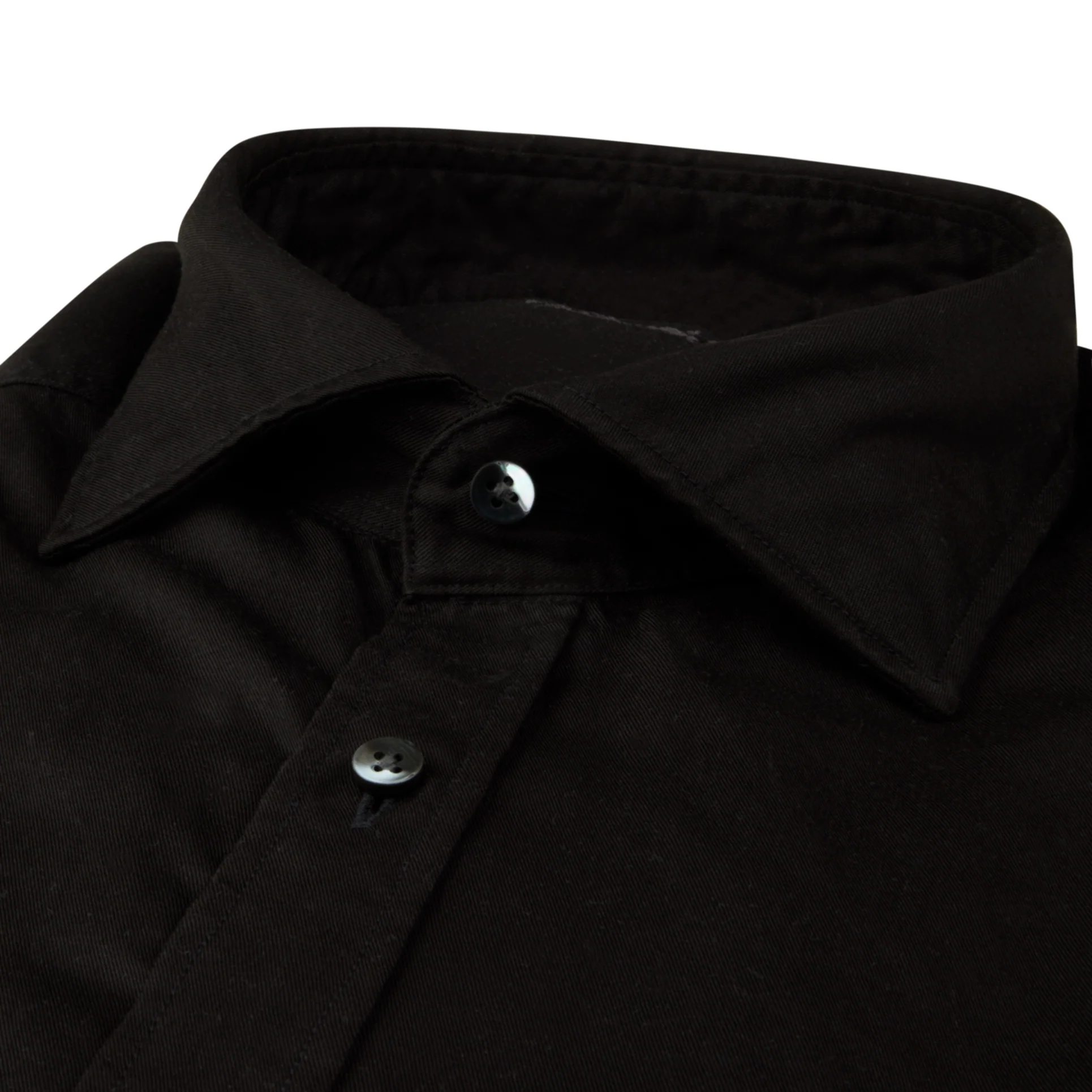Black Solid Lyocell Slimline Casual Shirt - Stenströms - Image 2