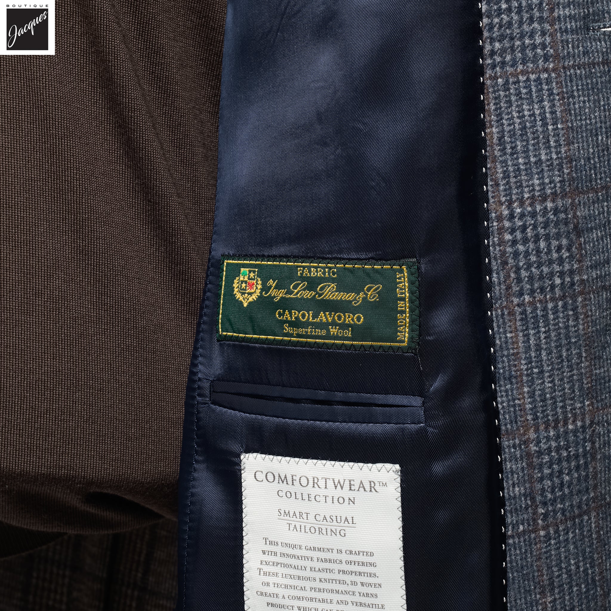 Blue Check Superfine Wool Hartford Contemporary Fit Knitted Sport Jacket - Jack Victor - Image 6