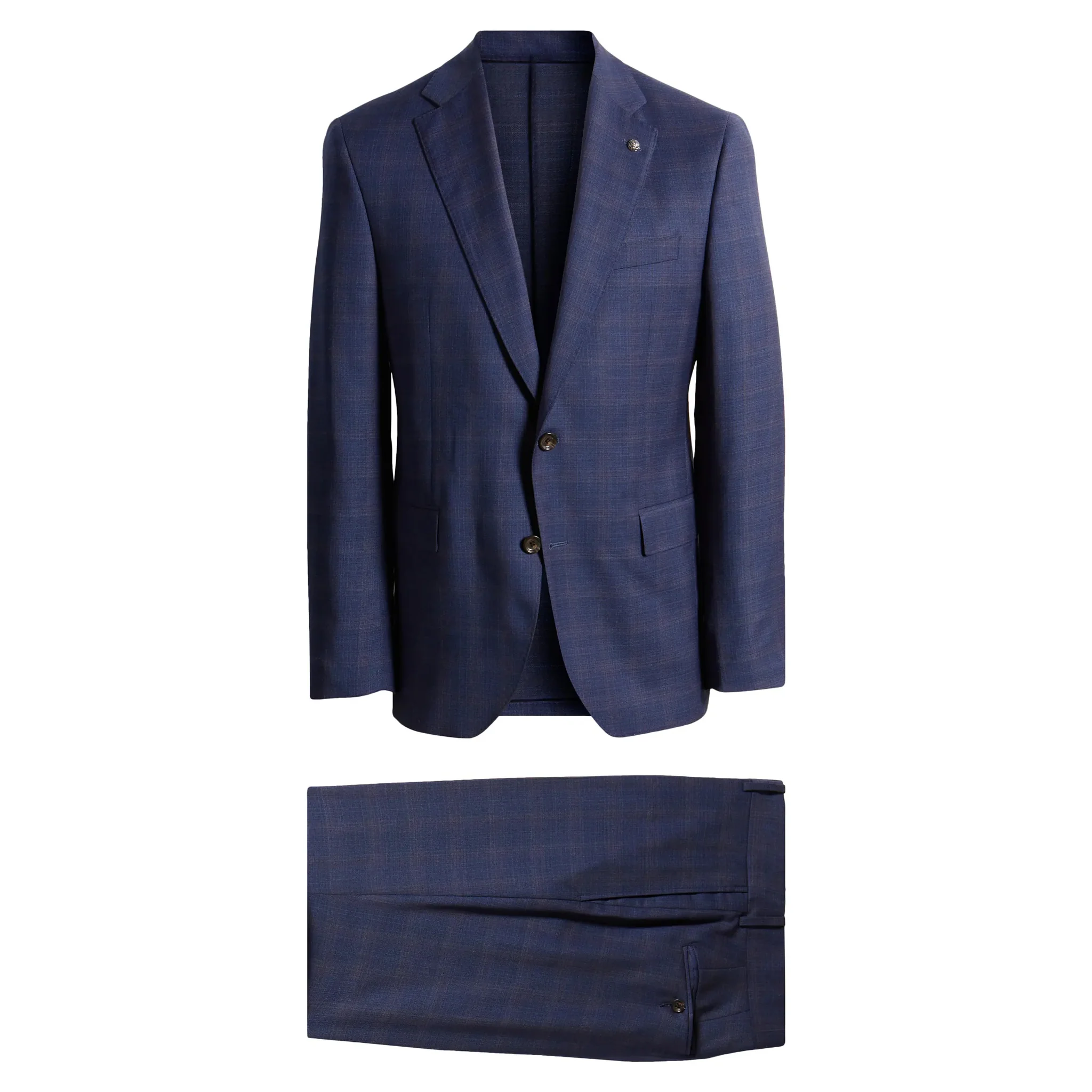 Blue Check Esprit Modern Fit Superfine Merino Wool Suit - Jack Victor - Image 4