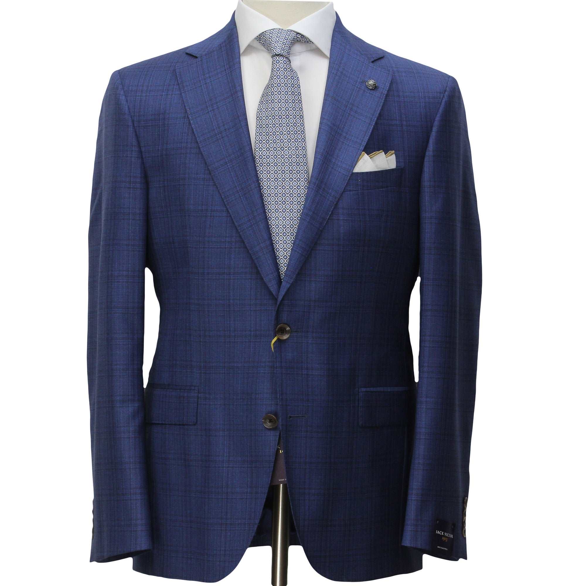 Blue Check Super 150's Wool Essence Modern Fit Suit - Jack Victor 1913