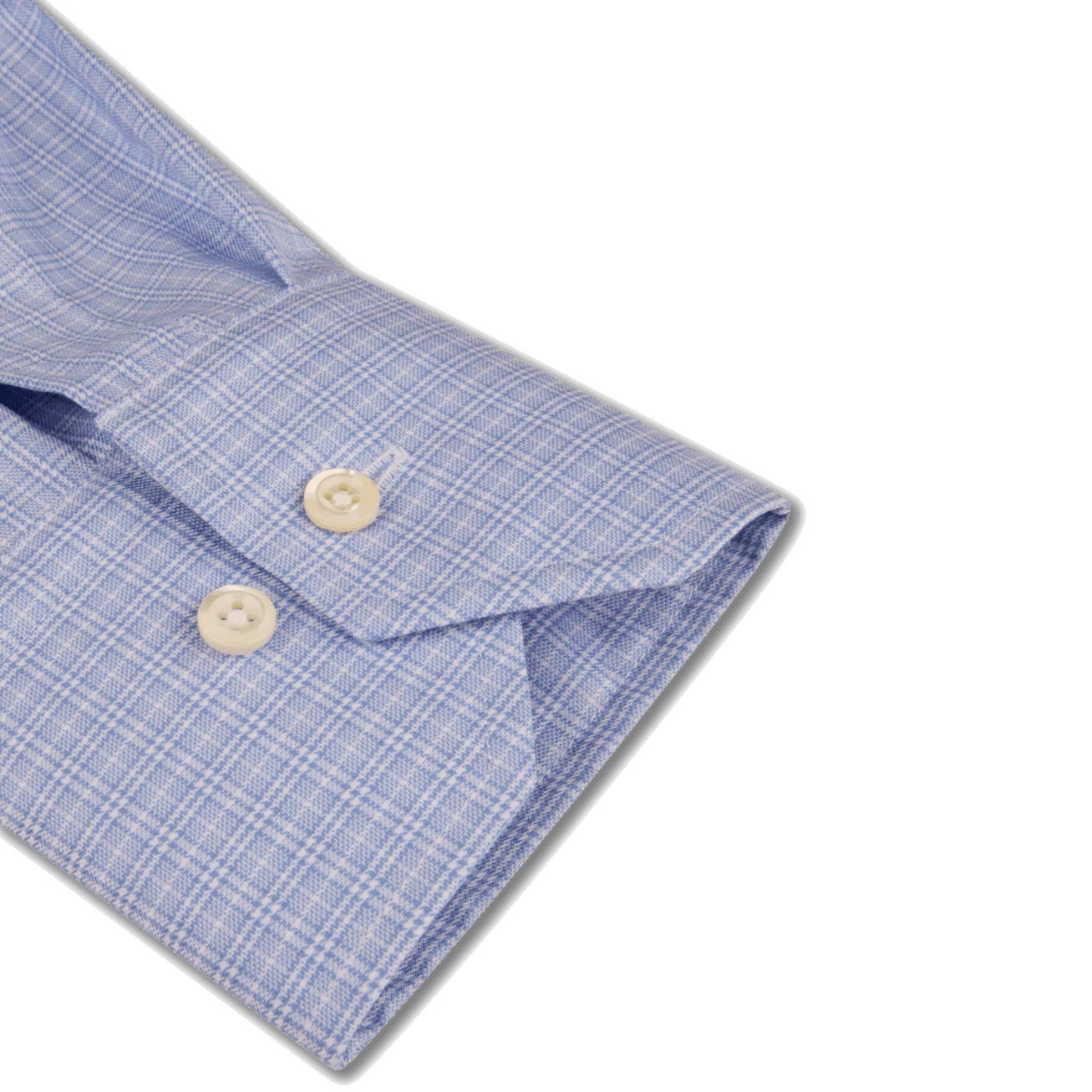 Blue Check Twill Fitted Body Shirt - Stenströms - Image 3
