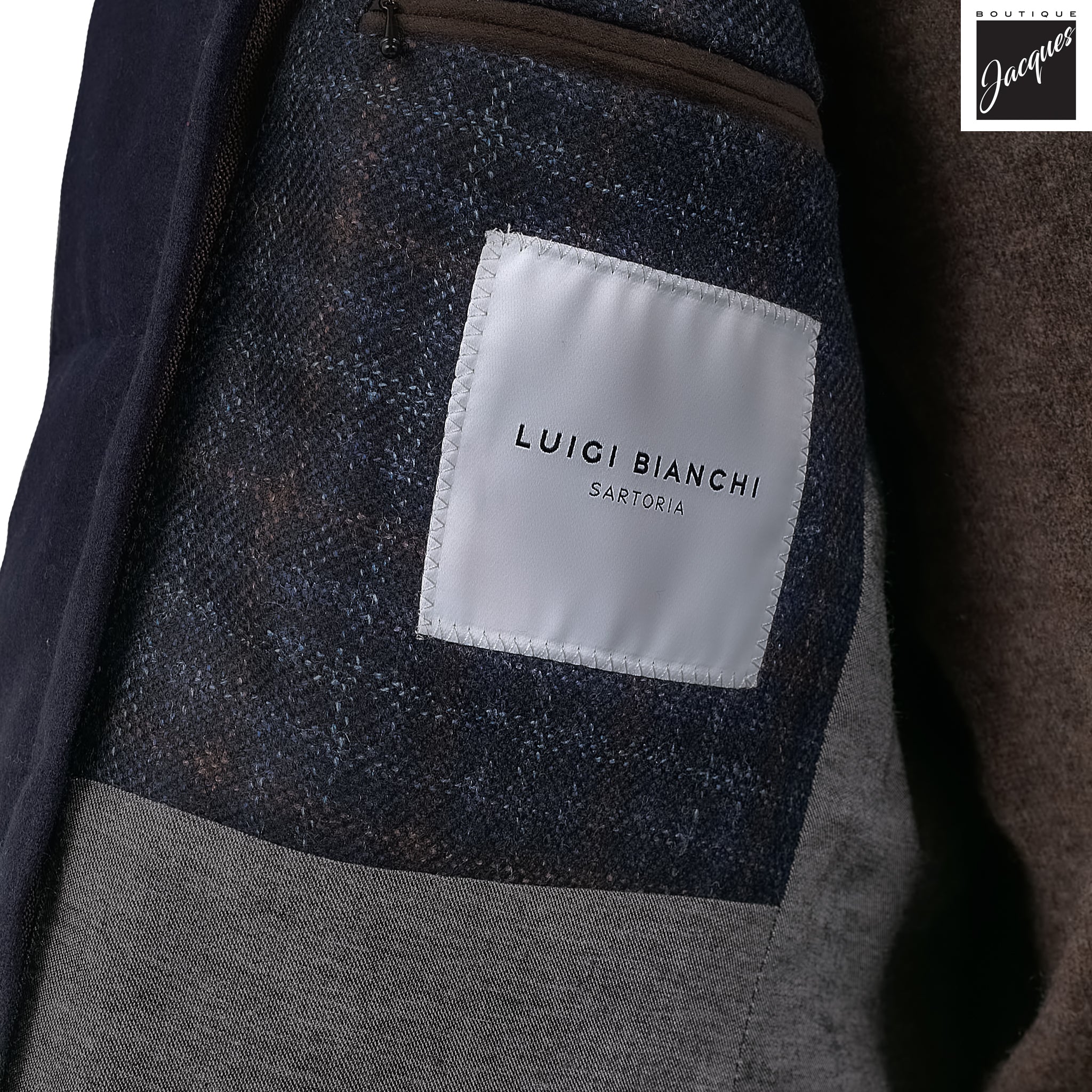 Blue Check Wool Hybrid Sport Jacket with Bib - Luigi Bianchi - Image 5