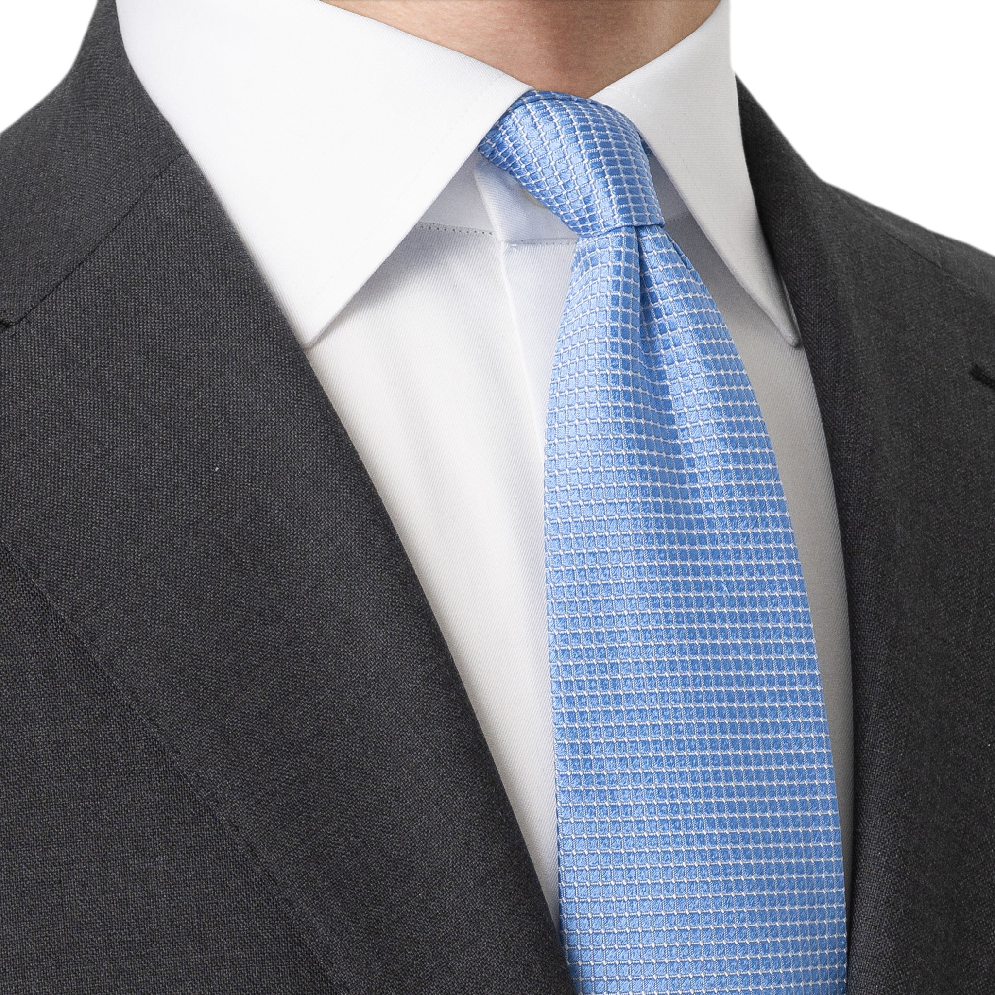 Blue Geometric Satin Woven Silk Tie - ETON - Image 2