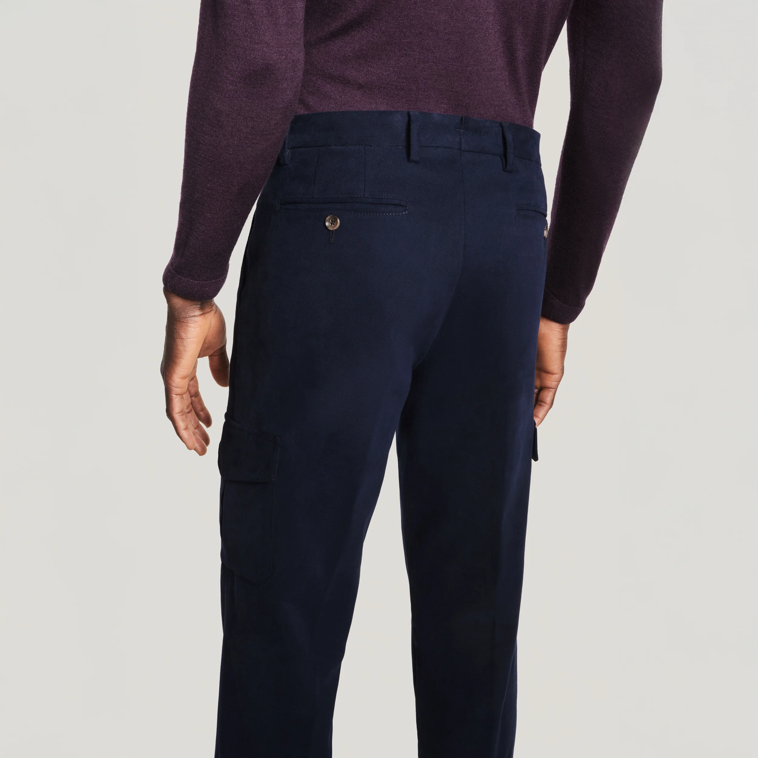 Blue Jona Brushed Cotton Modern Fit Cargo Chino Pants - Jack Victor - Image 5