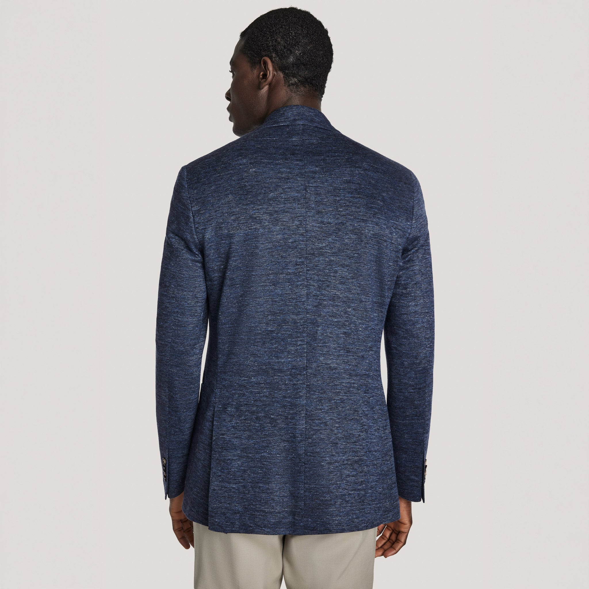 Blue Mélange Linen/Wool/Silk Hartford Contemporary Fit Sport Jacket - Jack Victor - Image 5
