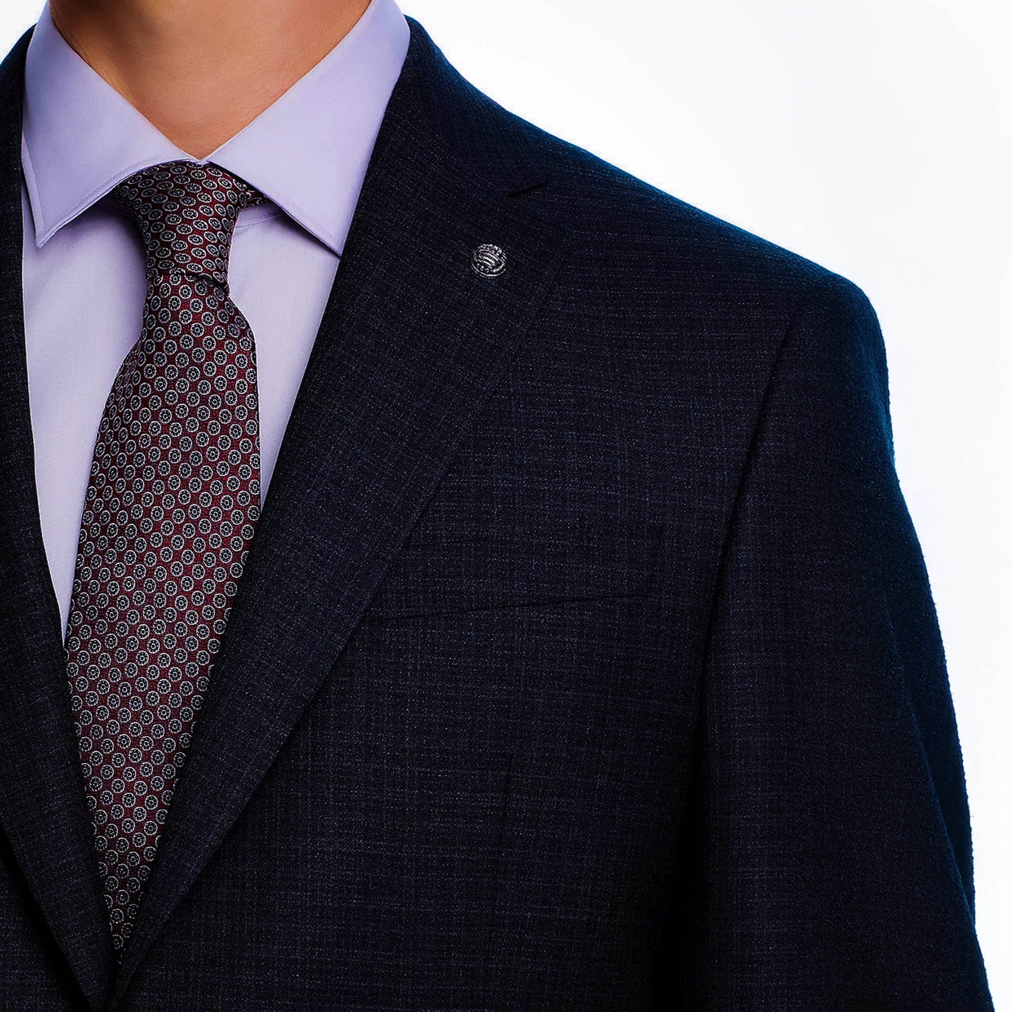 Blue Micro-Check Crepe Finish Esprit Modern Fit Suit - Jack Victor - Image 3