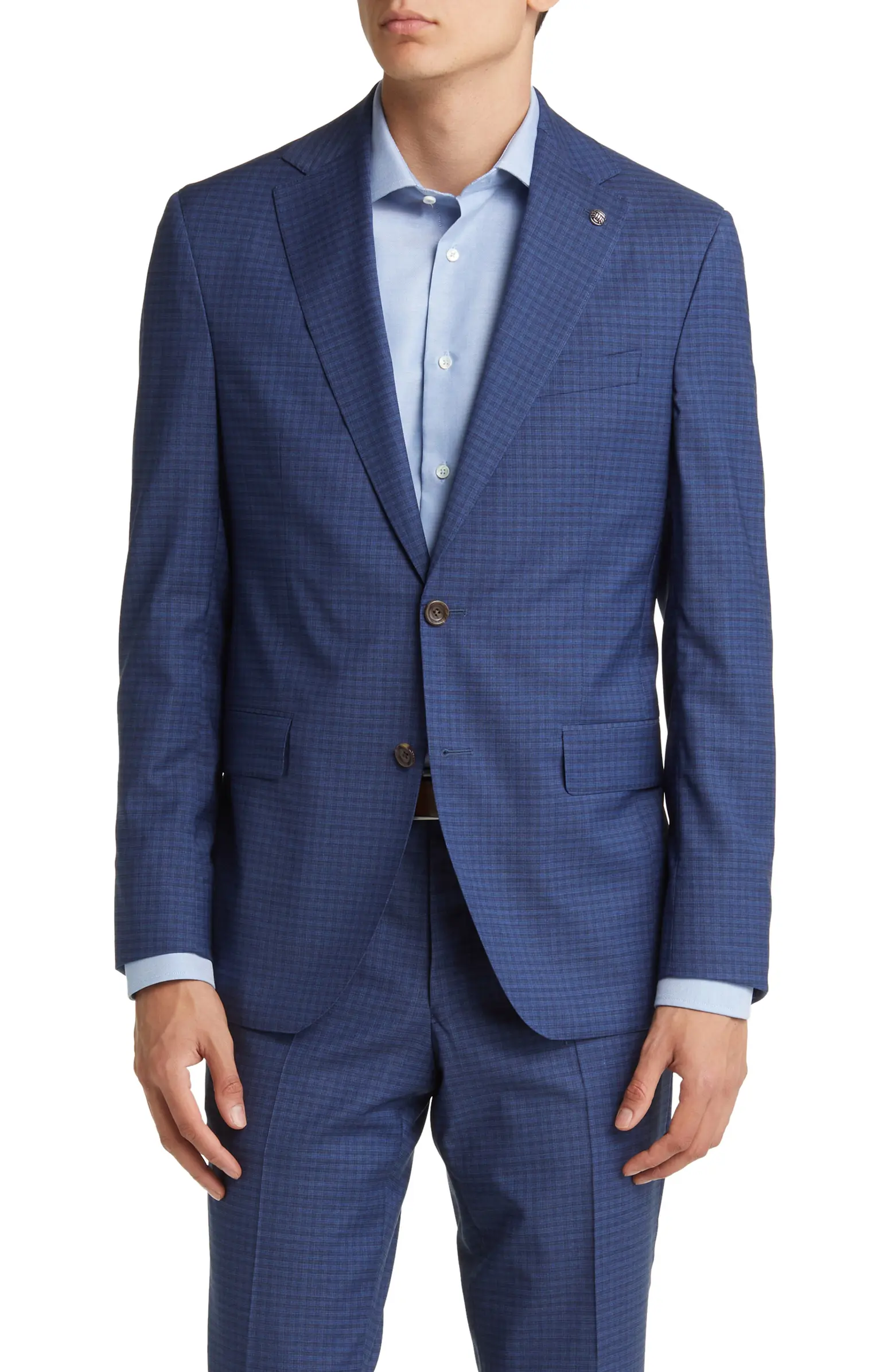 Blue Neat Check Esprit Modern Fit Suit - Jack Victor - Image 13