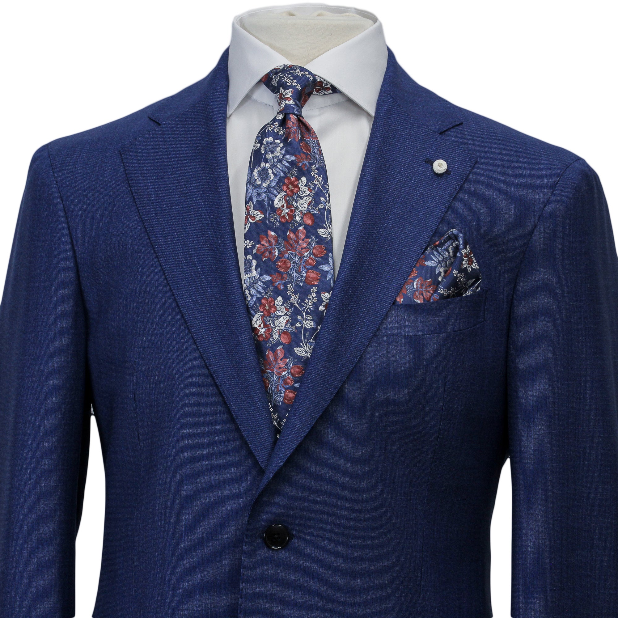 Blue Neat Wool-Stretch Contemporary Dream Fit Suit - Luigi Bianchi - Image 4