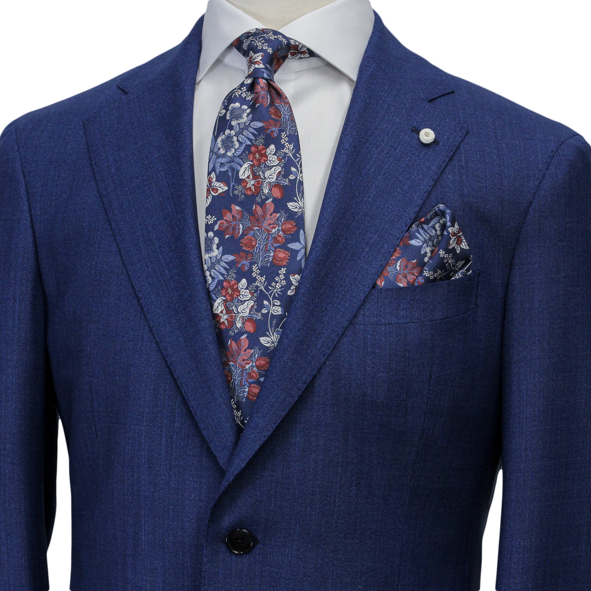 Blue Neat Wool-Stretch Contemporary Dream Fit Suit - Luigi Bianchi - Image 5