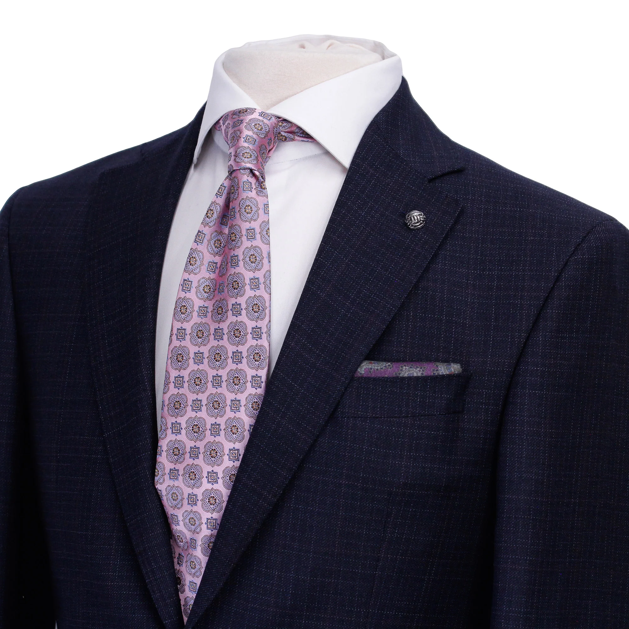 Blue Micro-Pattern Urban Slim Fit Wool Suit - Jack Victor - Image 2