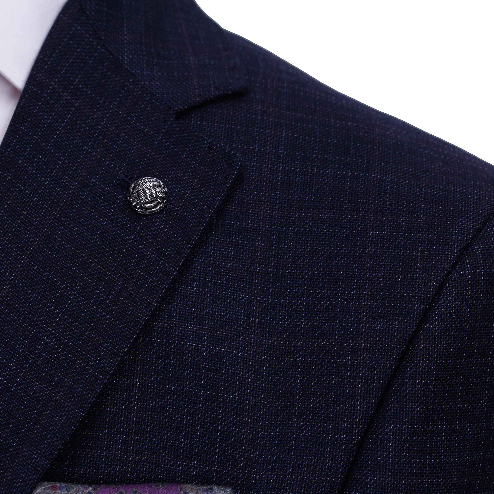 Blue Micro-Pattern Urban Slim Fit Wool Suit - Jack Victor - Image 6