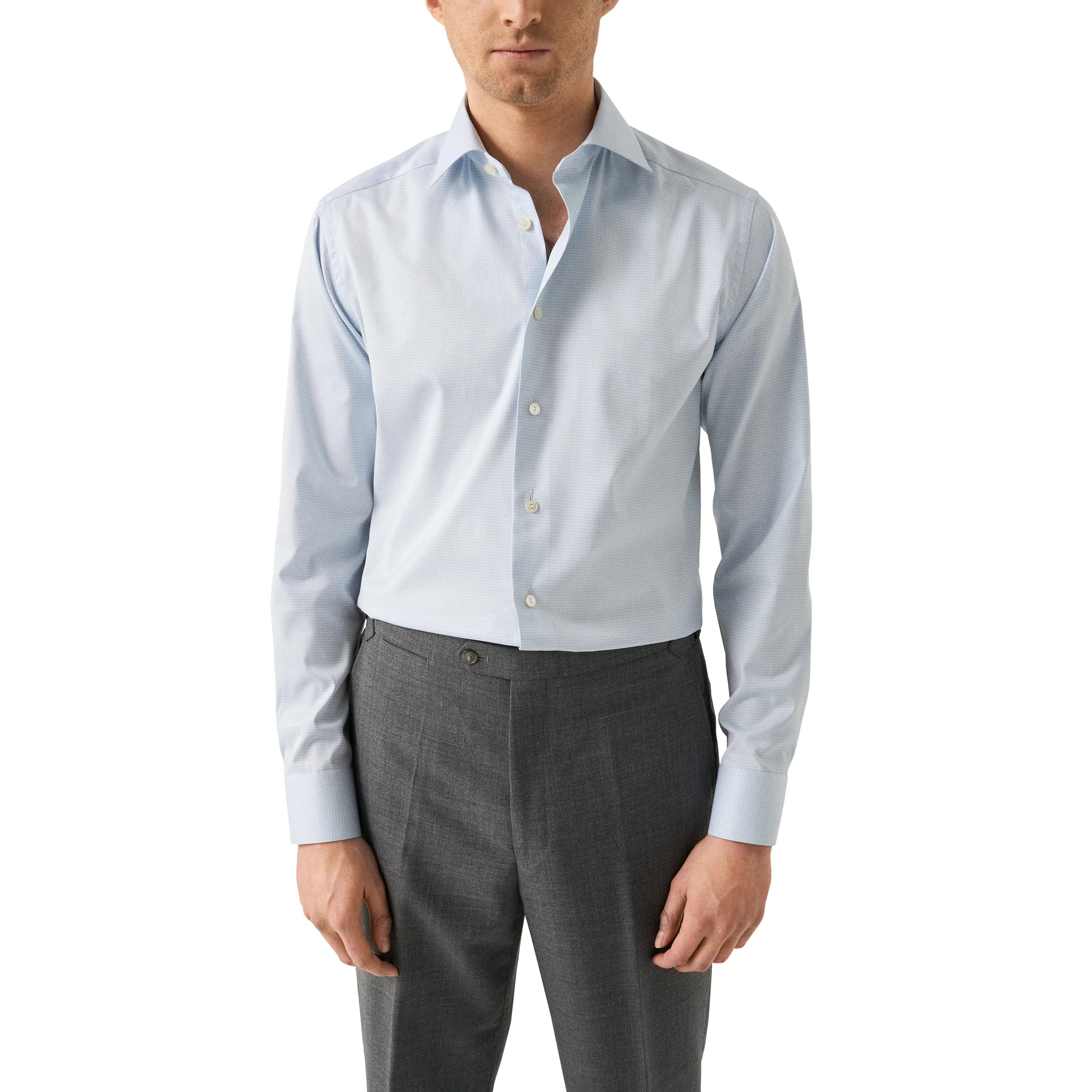 Blue Semi-Solid Supima 120 Elevated Piqué Contemporary Fit Shirt - ETON - Image 2