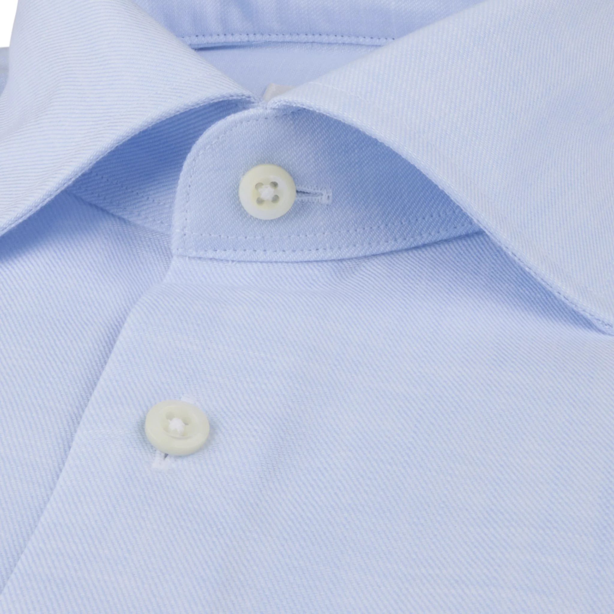 Blue Textured Twill Slimline Dress Shirt - Stenströms - Image 2