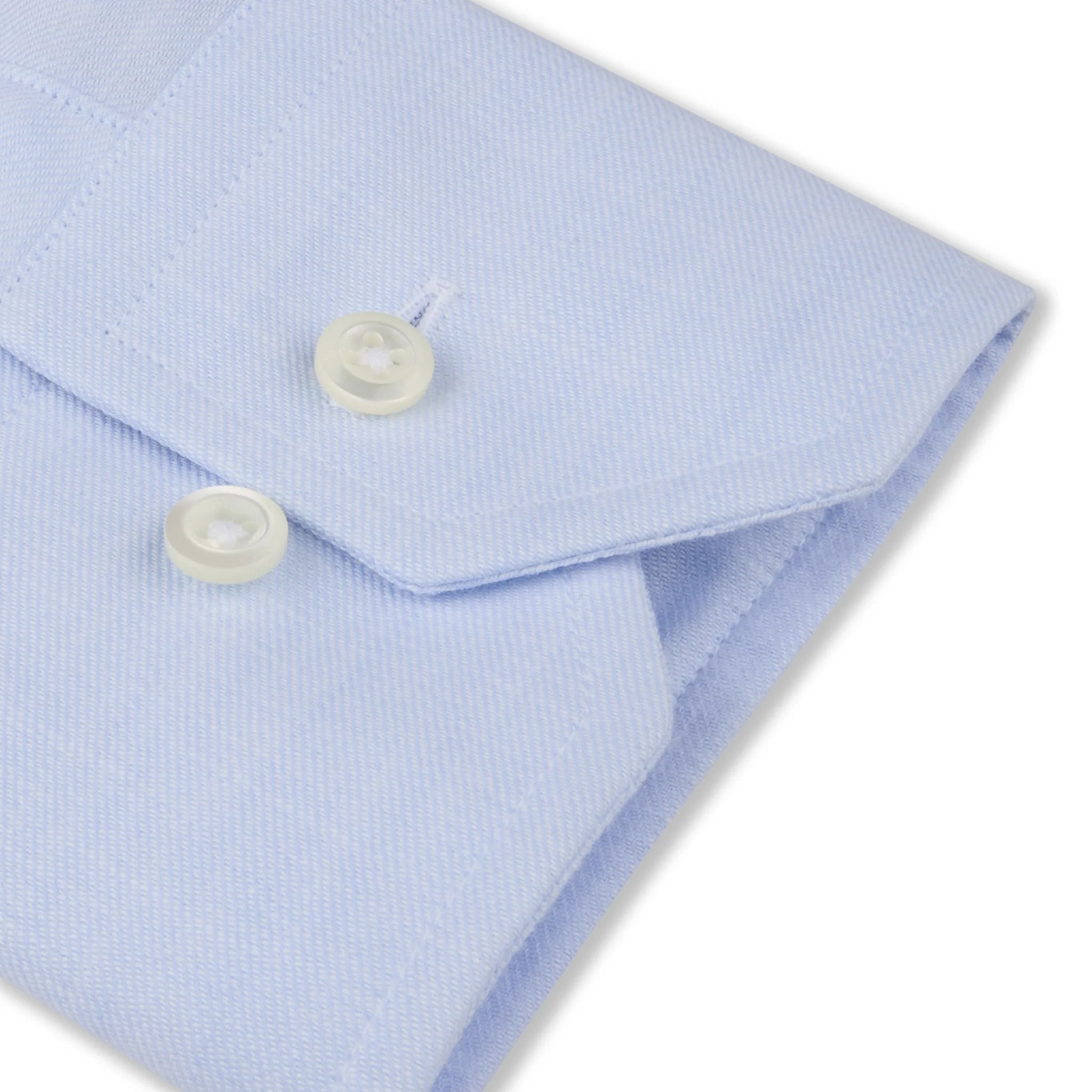 Blue Textured Twill Slimline Dress Shirt - Stenströms - Image 3