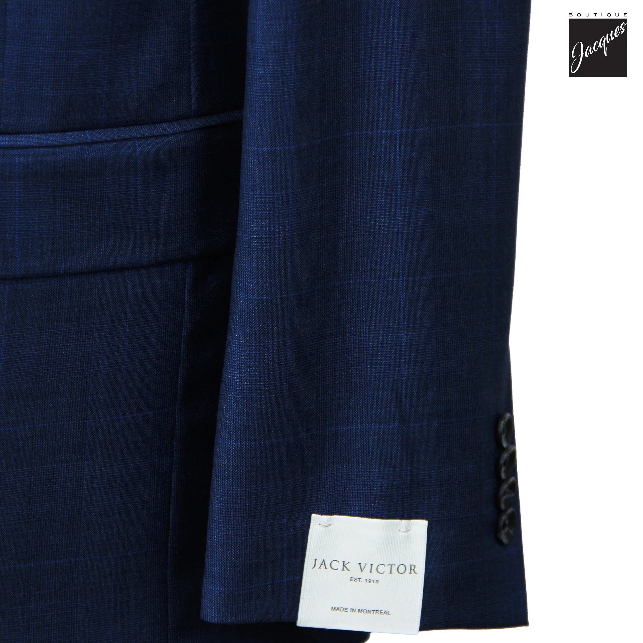 Blue Tonal Check Super 130's Wool Napoli Classic Fit Suit - Jack Victor - Image 3