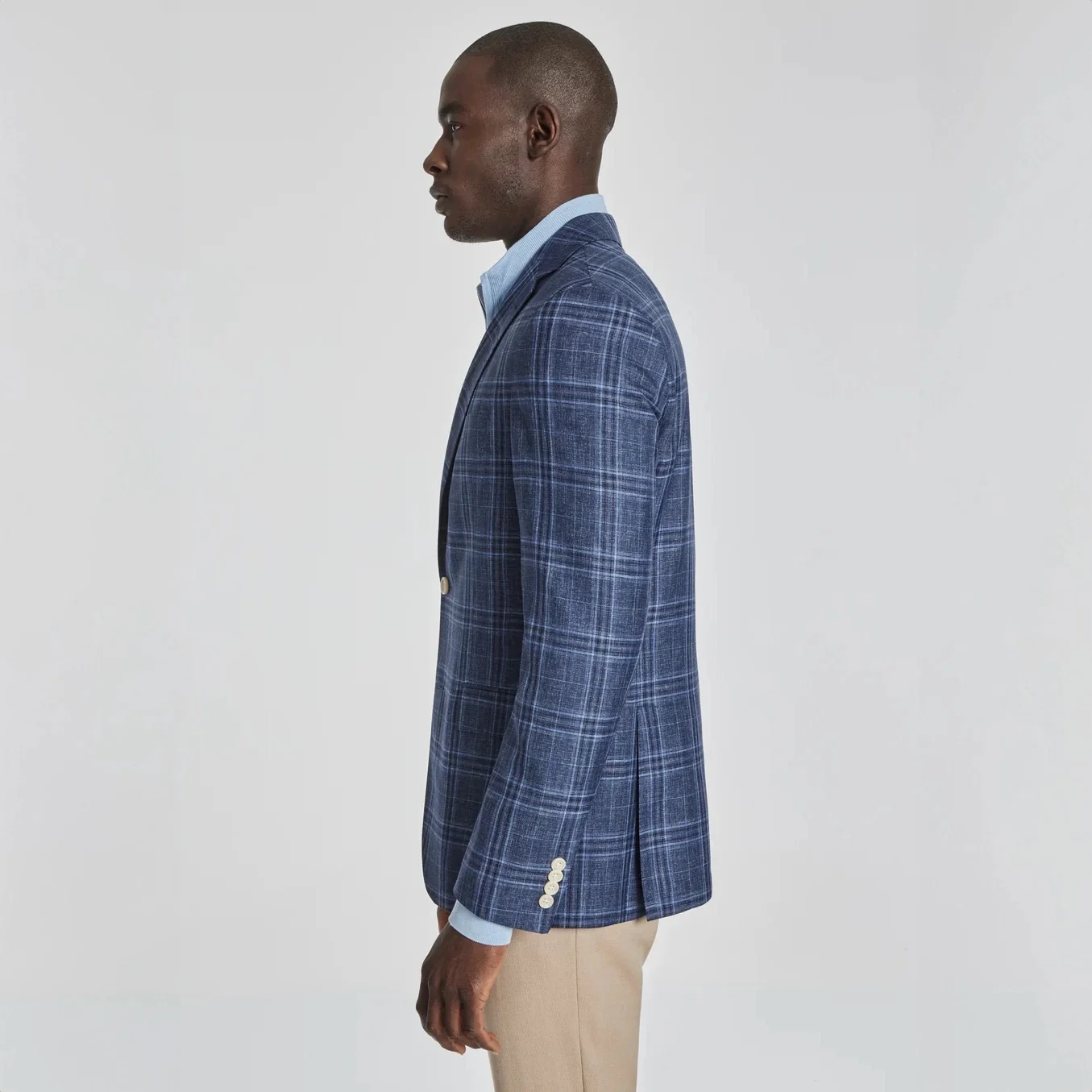 Blue Tonal Glen Check Midland Contemporary Fit Sport Coat - Jack Victor - Image 6