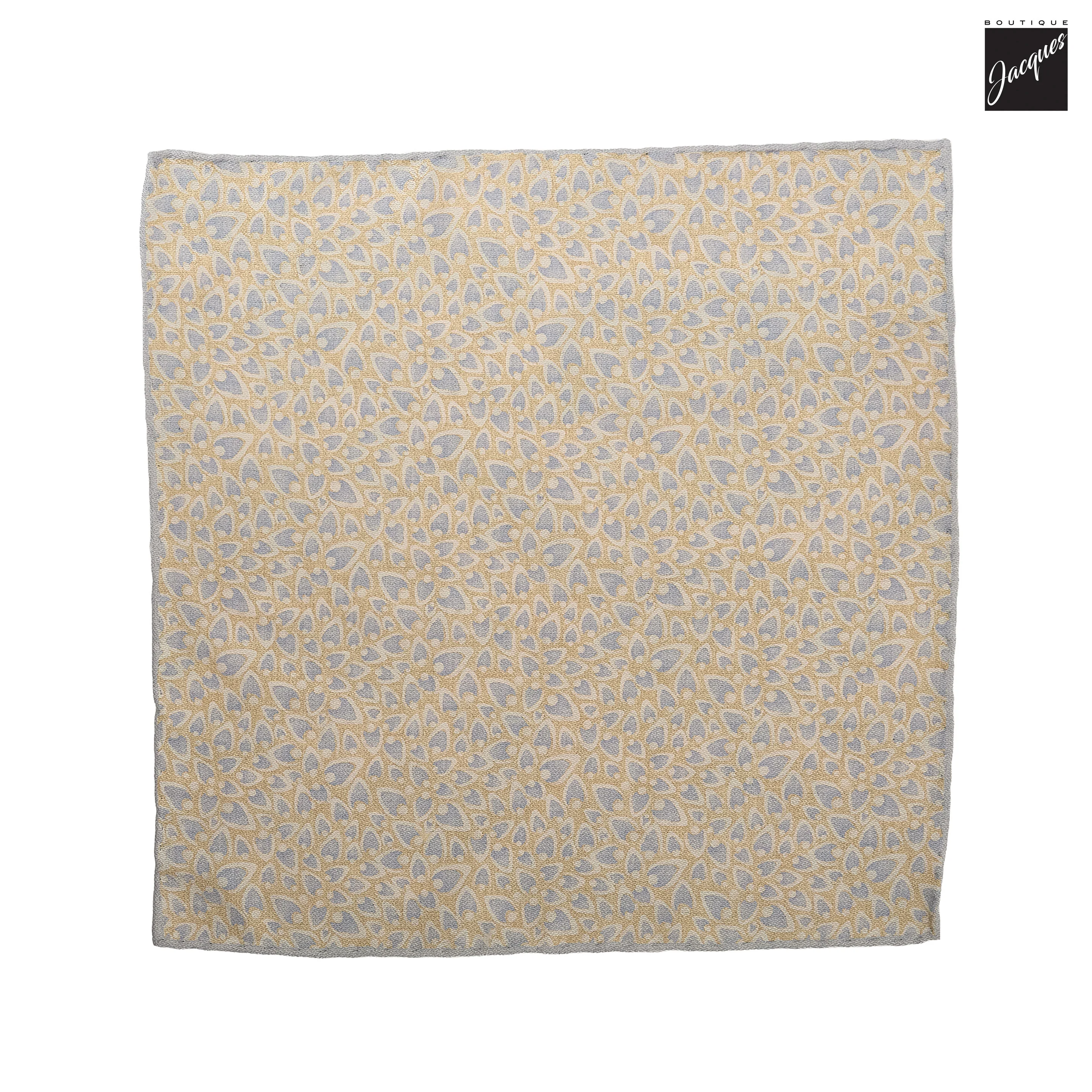 Yellow & Pink Abstract/Paisley Reversible Woven Silk Hankie - Paolo Albizzati - Image 2
