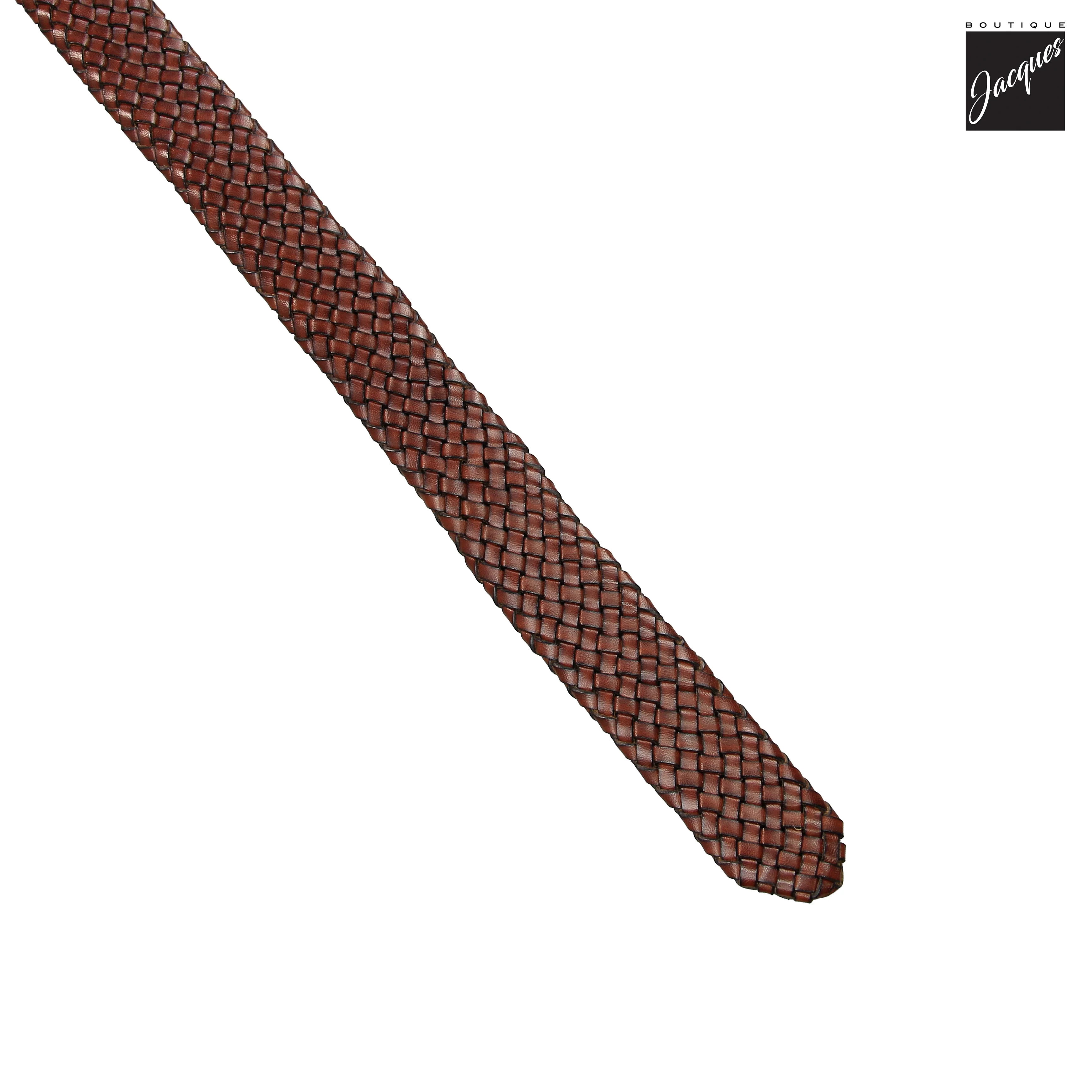Brown Artisanal Woven Leather Belt - Anderson's - Image 3