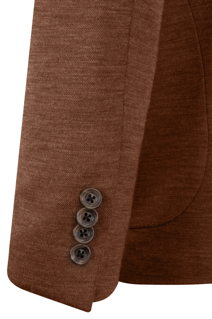Caramel Brown Mélange Hartford Contemporary Fit Wool Knit Sport Jacket - Jack Victor - Image 4