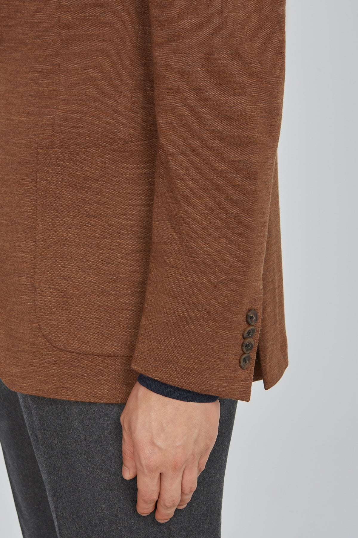 Caramel Brown Mélange Hartford Contemporary Fit Wool Knit Sport Jacket - Jack Victor - Image 8
