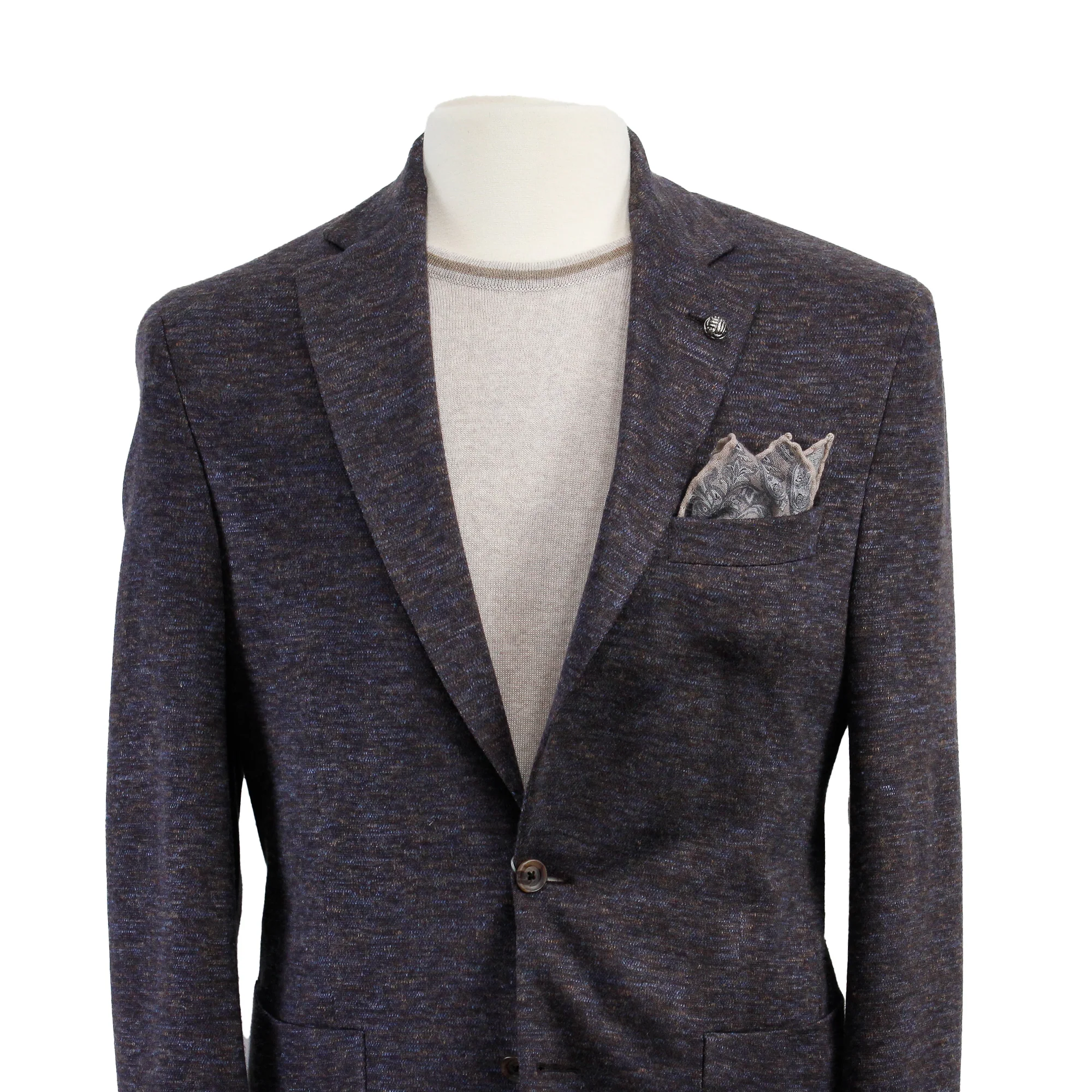 Brown Mélange Wool & Silk Hartford Contemporary Fit Sport Coat - Jack Victor - Image 8