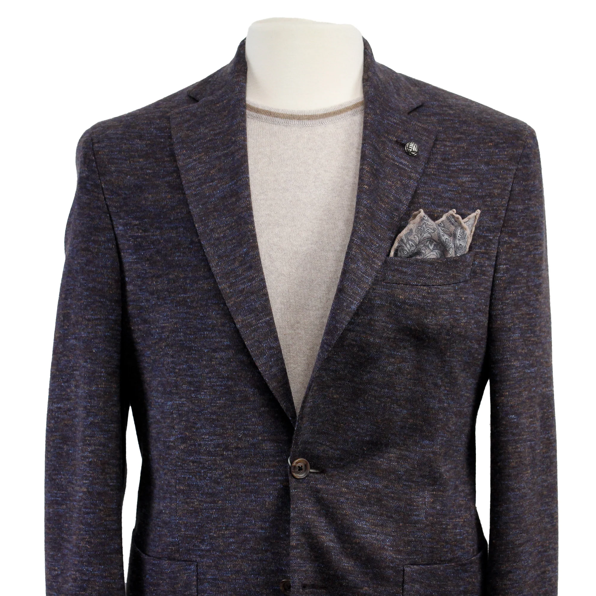Brown Mélange Wool & Silk Hartford Contemporary Fit Sport Coat - Jack Victor - Image 9