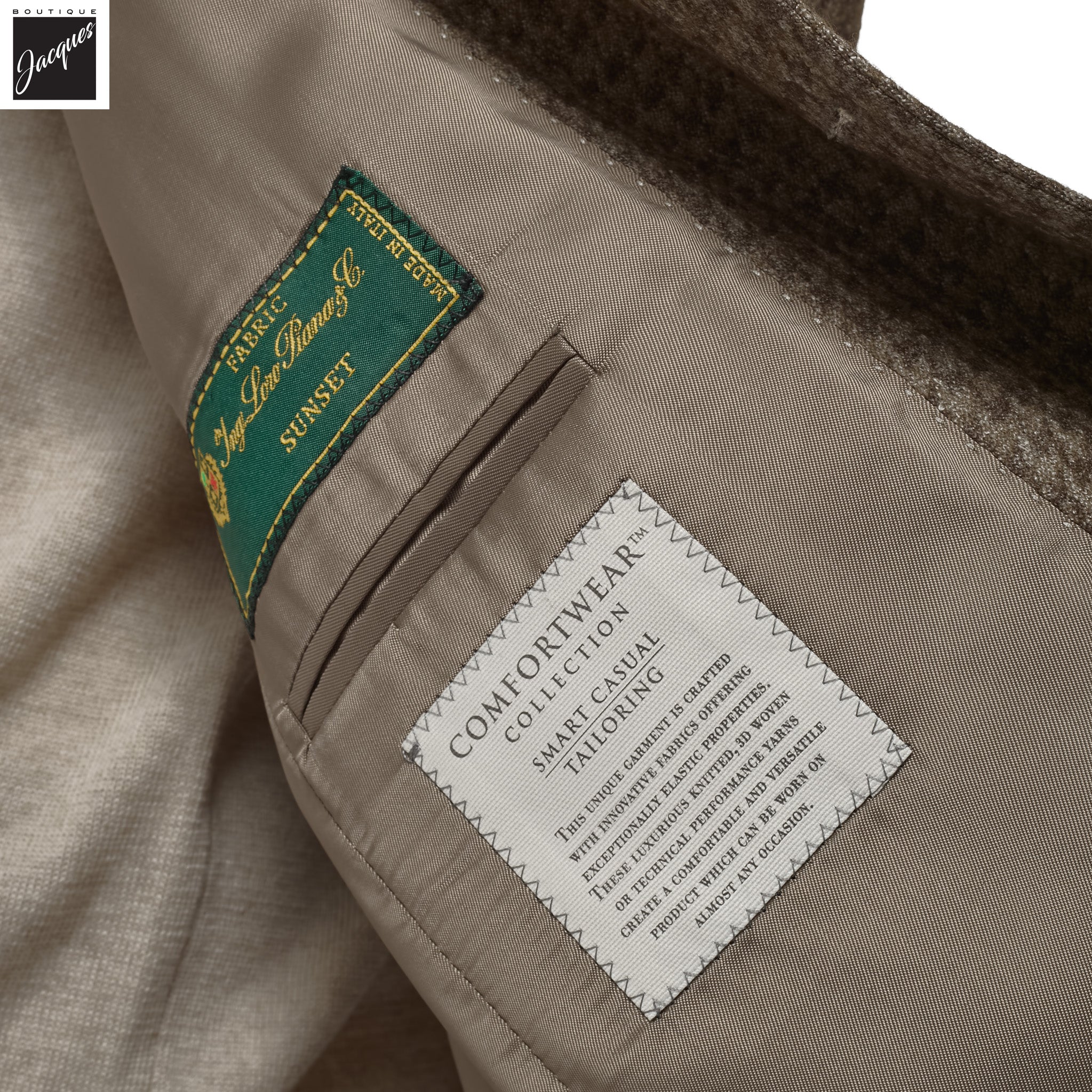 Brown Houndstooth Silk-Cashmere Hartford Contemporary Fit Knitted Jacket - Jack Victor - Image 5