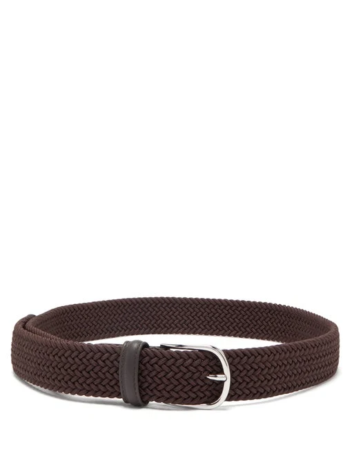 Brown Solid Woven Elastic Belt - Anderson's - Image 5