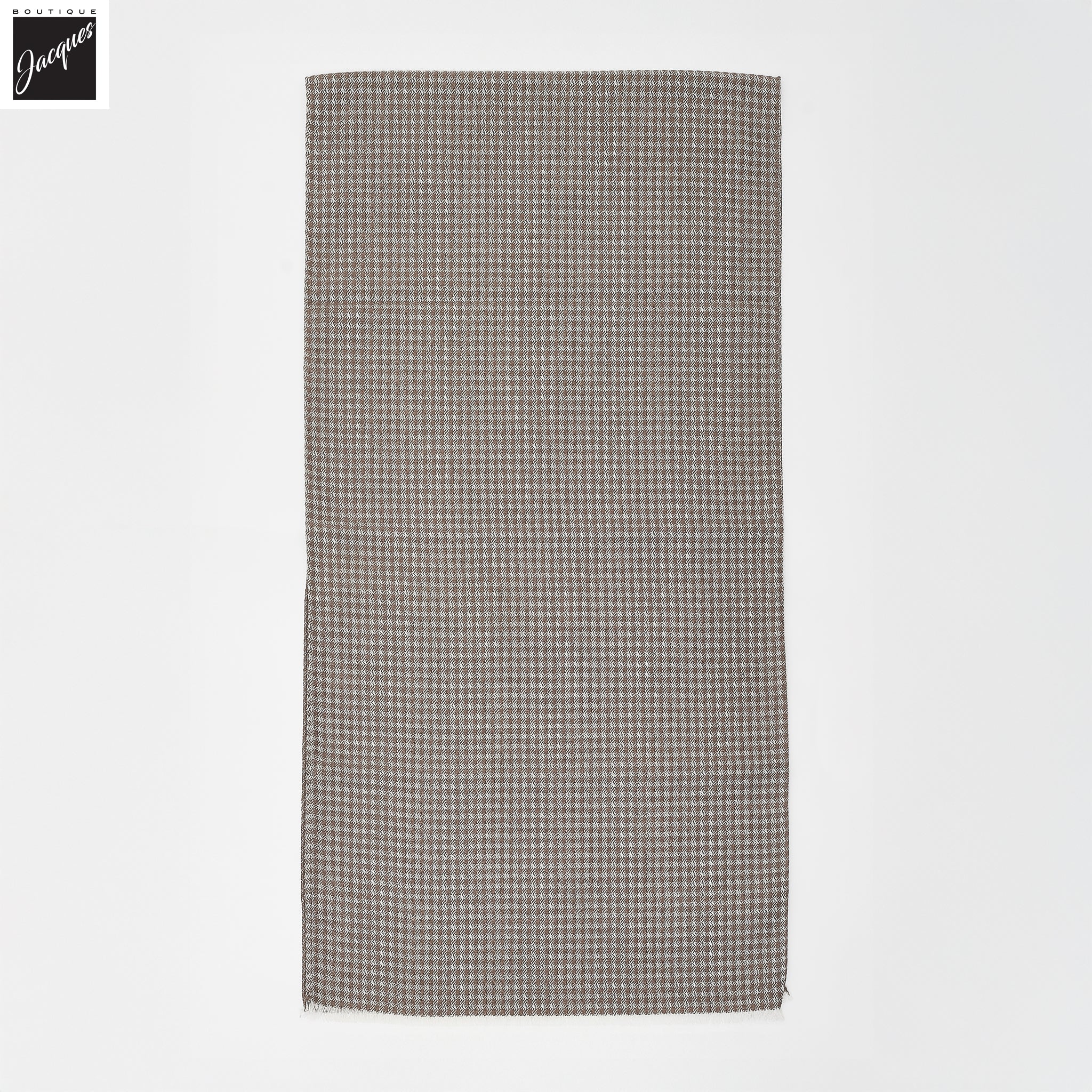Brown Patterned Wool Scarf - Paolo Albizzati - Image 2