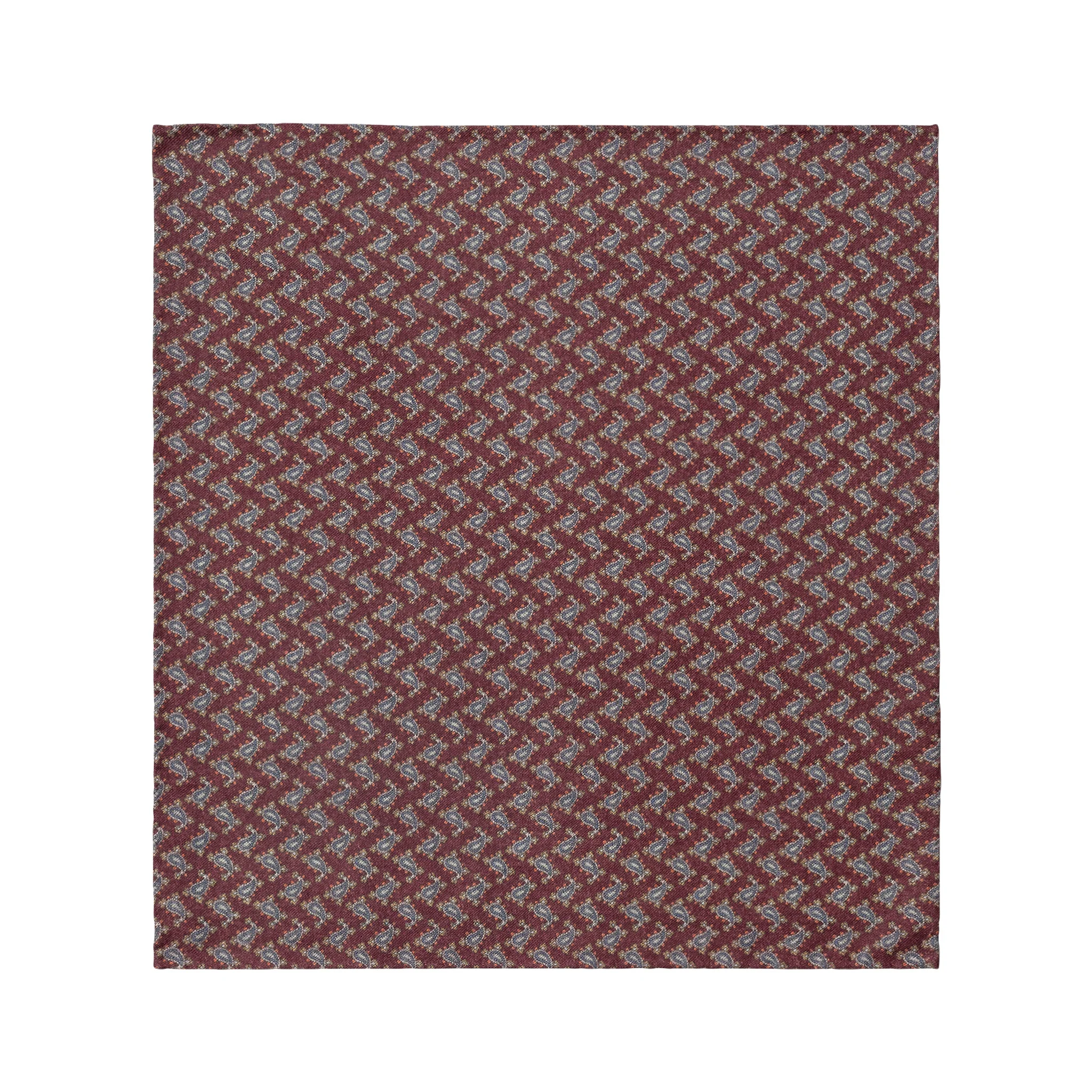 Burgundy Red Two-Face Wool Pocket Square - ETON - Image 3