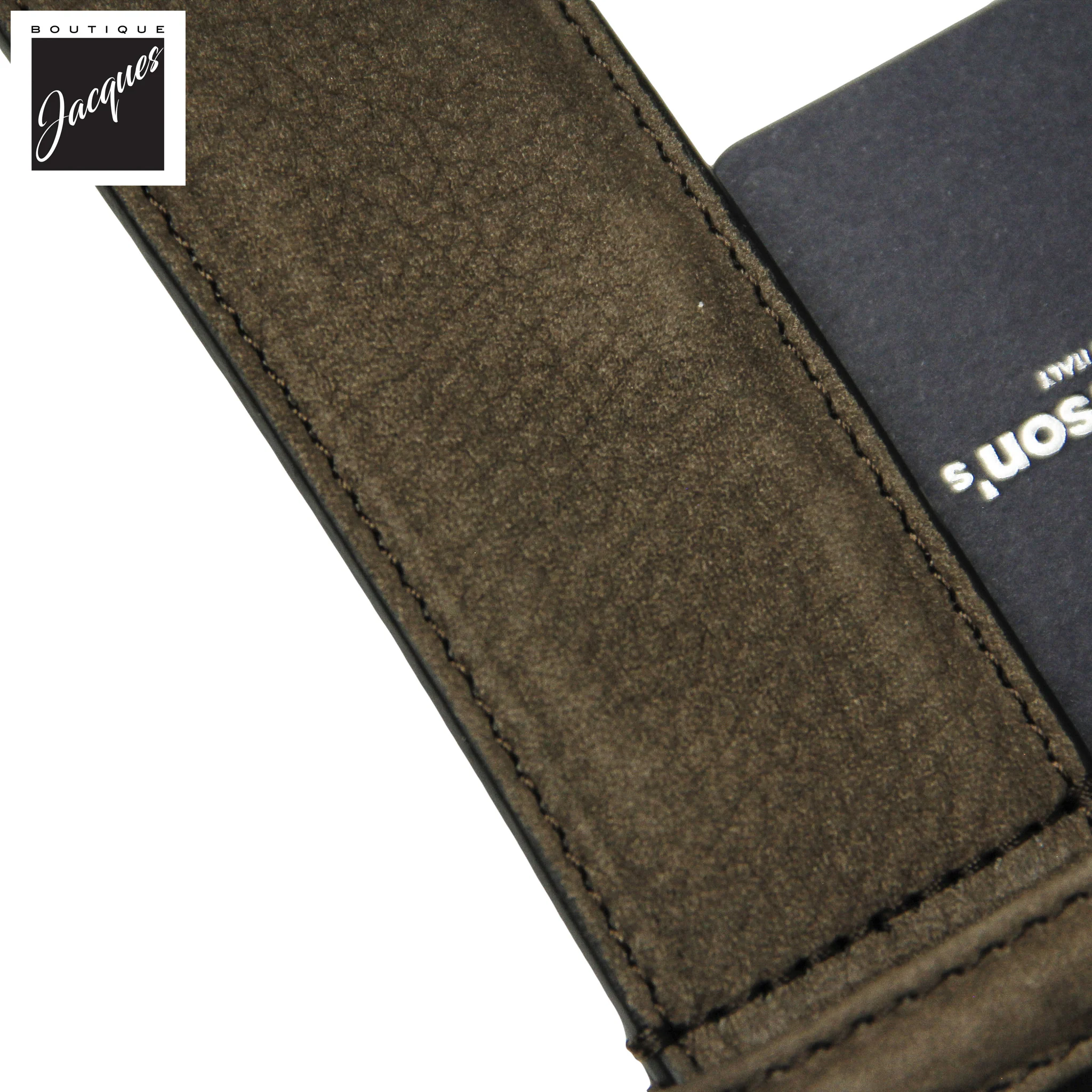 Taupe Brown Nubuck Soft Suede Leather Belt - Anderson's - Image 2