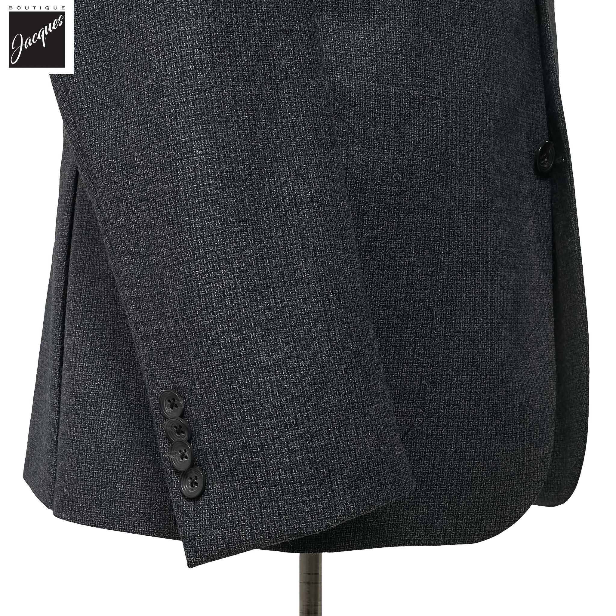 Charcoal Neat Wool Unconstructed Irving Contemporary Fit Wool Suit - Jack Victor - Image 3