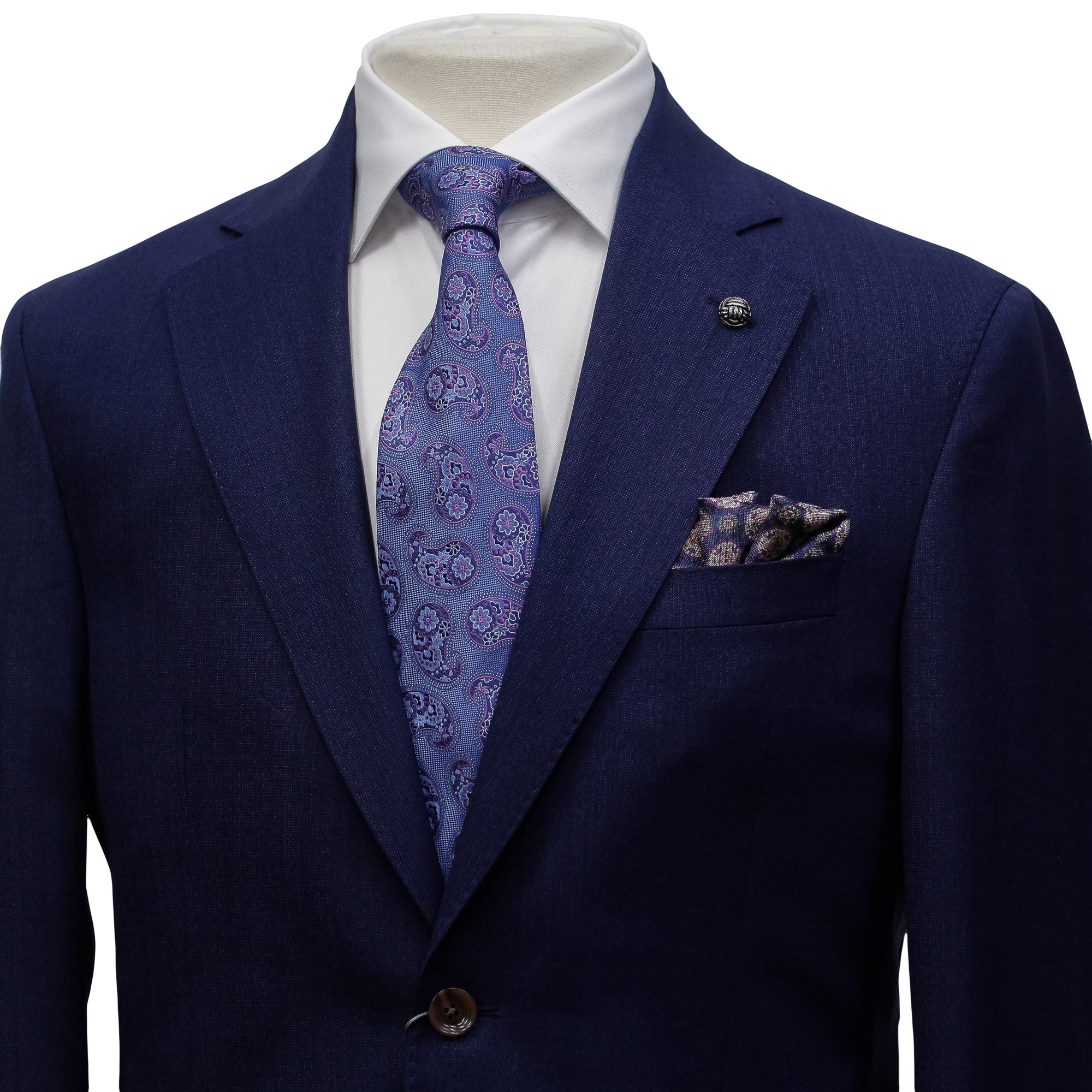 Blue Solid Montana Contemporary Fit Wool Suit - Jack Victor - Image 3