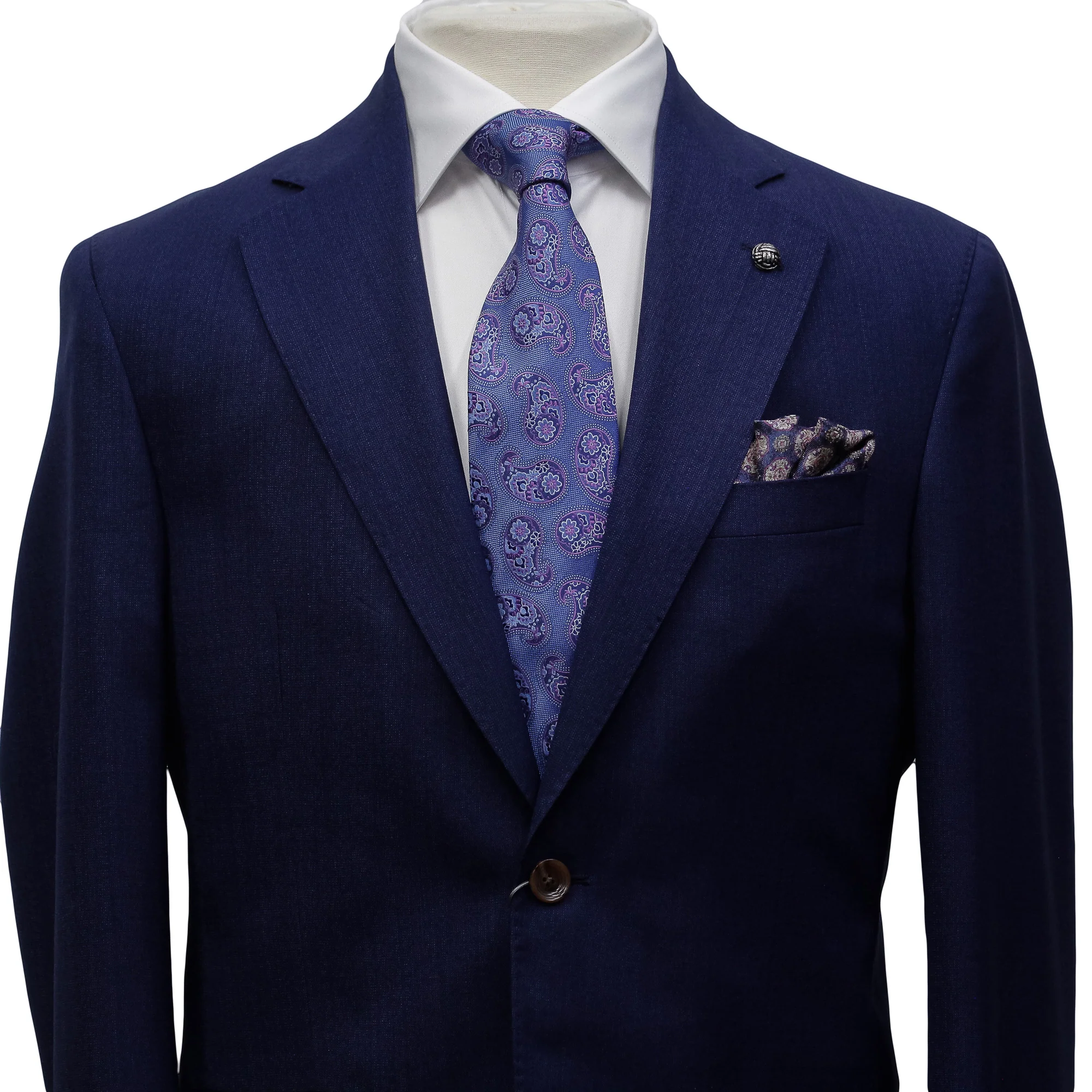 Blue Solid Montana Contemporary Fit Wool Suit - Jack Victor - Image 5