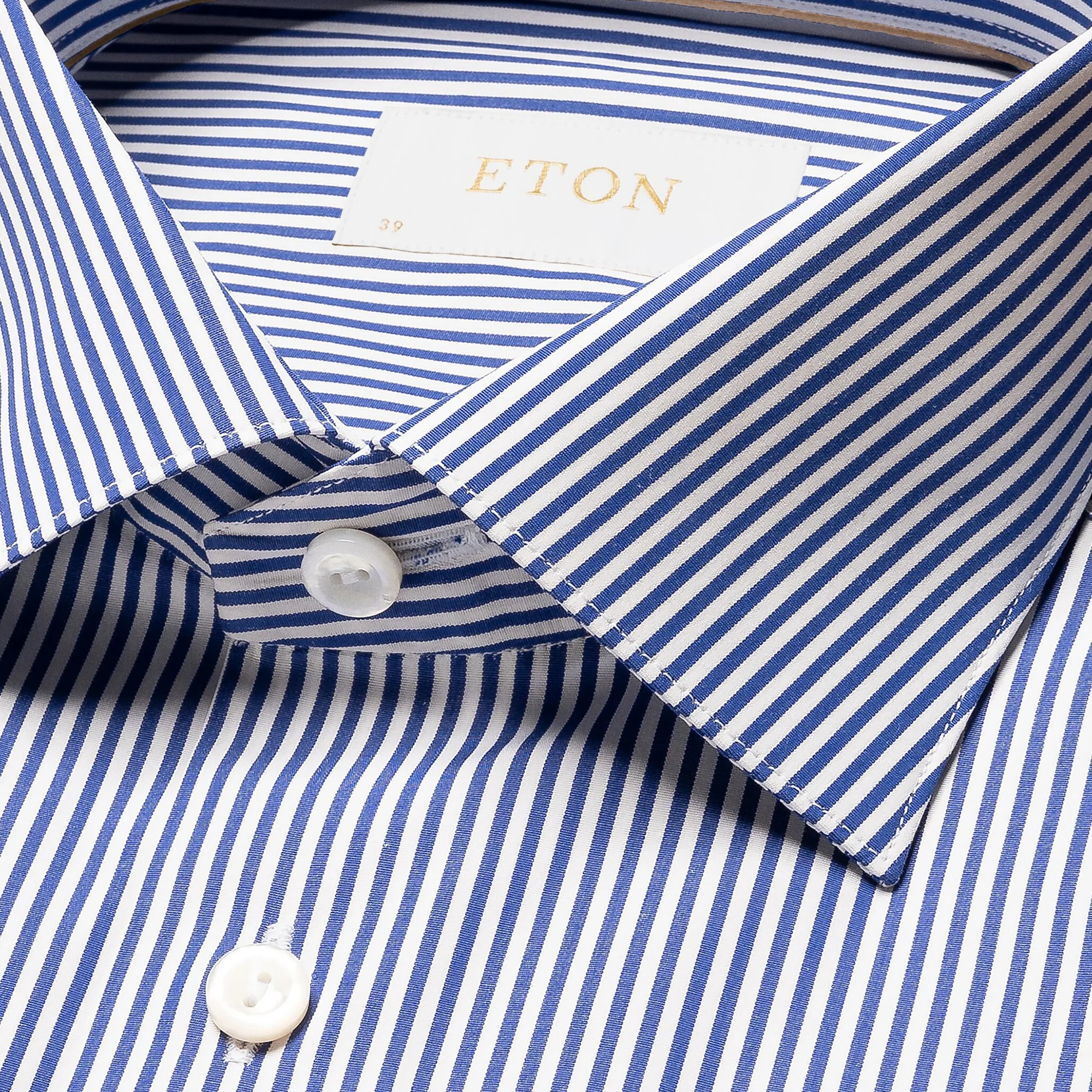 Dark Blue Bengal Stripe Elevated Poplin Slim Fit Shirt - ETON - Image 2