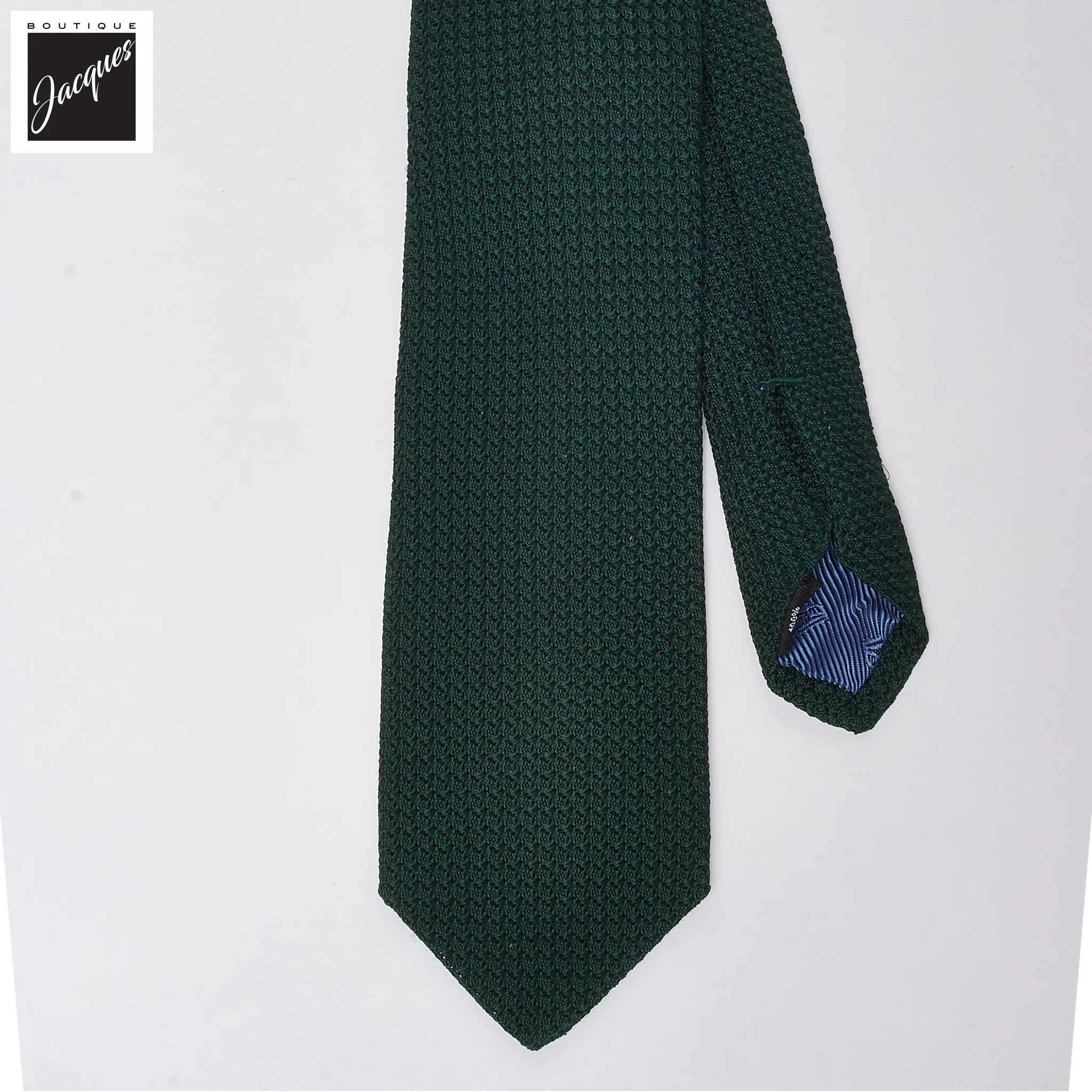 Dark Emerald Green Silk Grenadine Tie - DION - Image 2