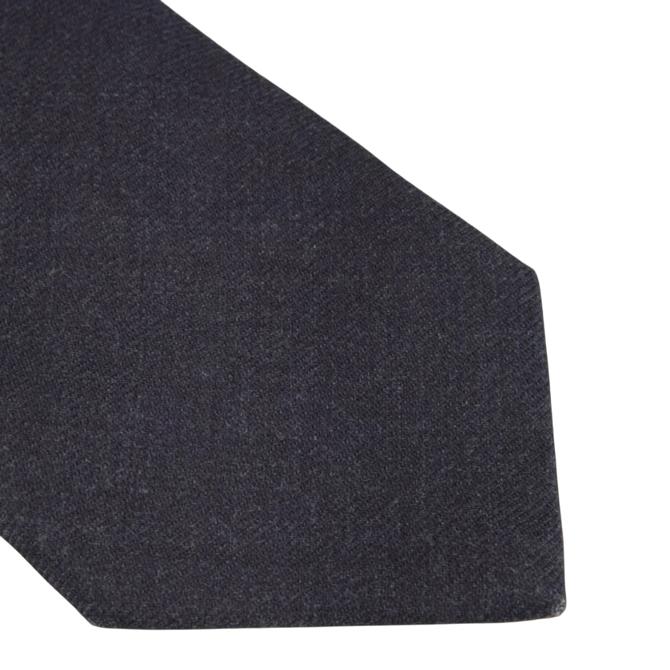 Dark Gray Solid Wool Tie - Stenströms - Image 2
