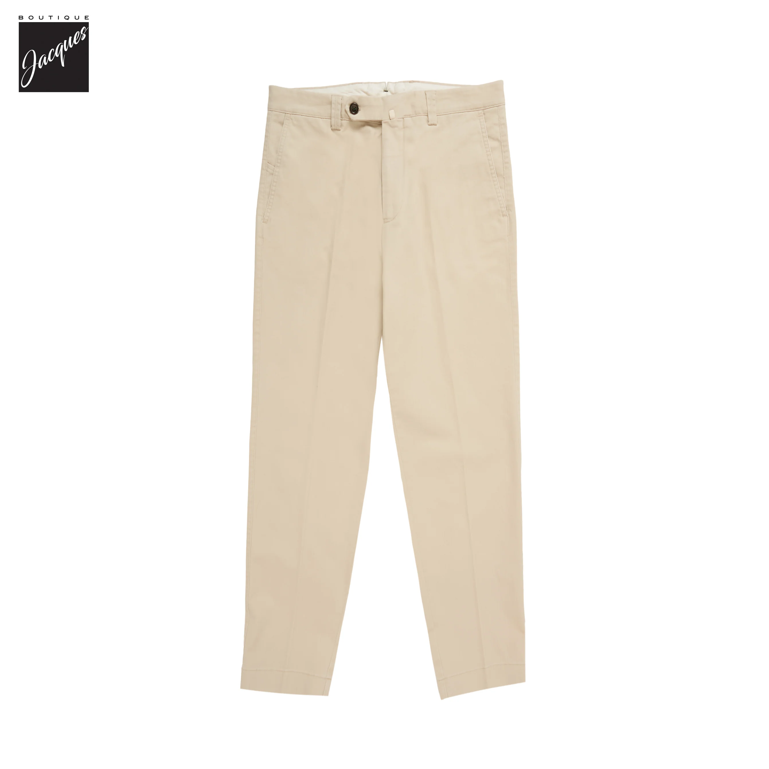 Ecru Cotton-Stretch Denim Negroni Wide Fit Chino Trousers - Berwich - Image 2
