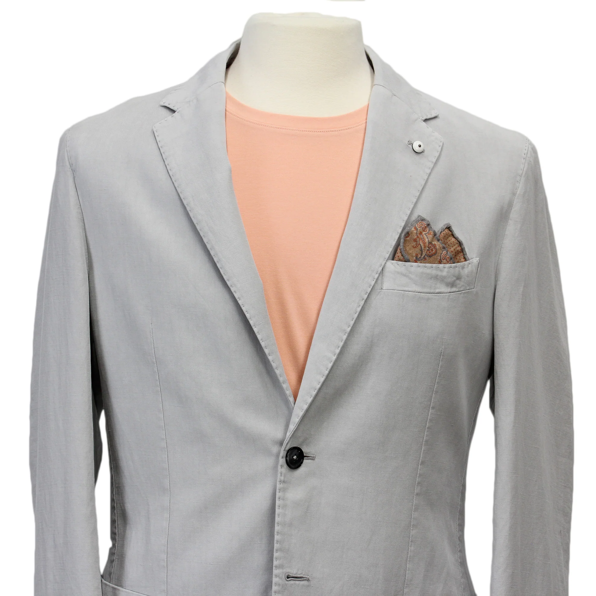 Gray Cotton Sport Coat - L.B.M 1911 - Image 5